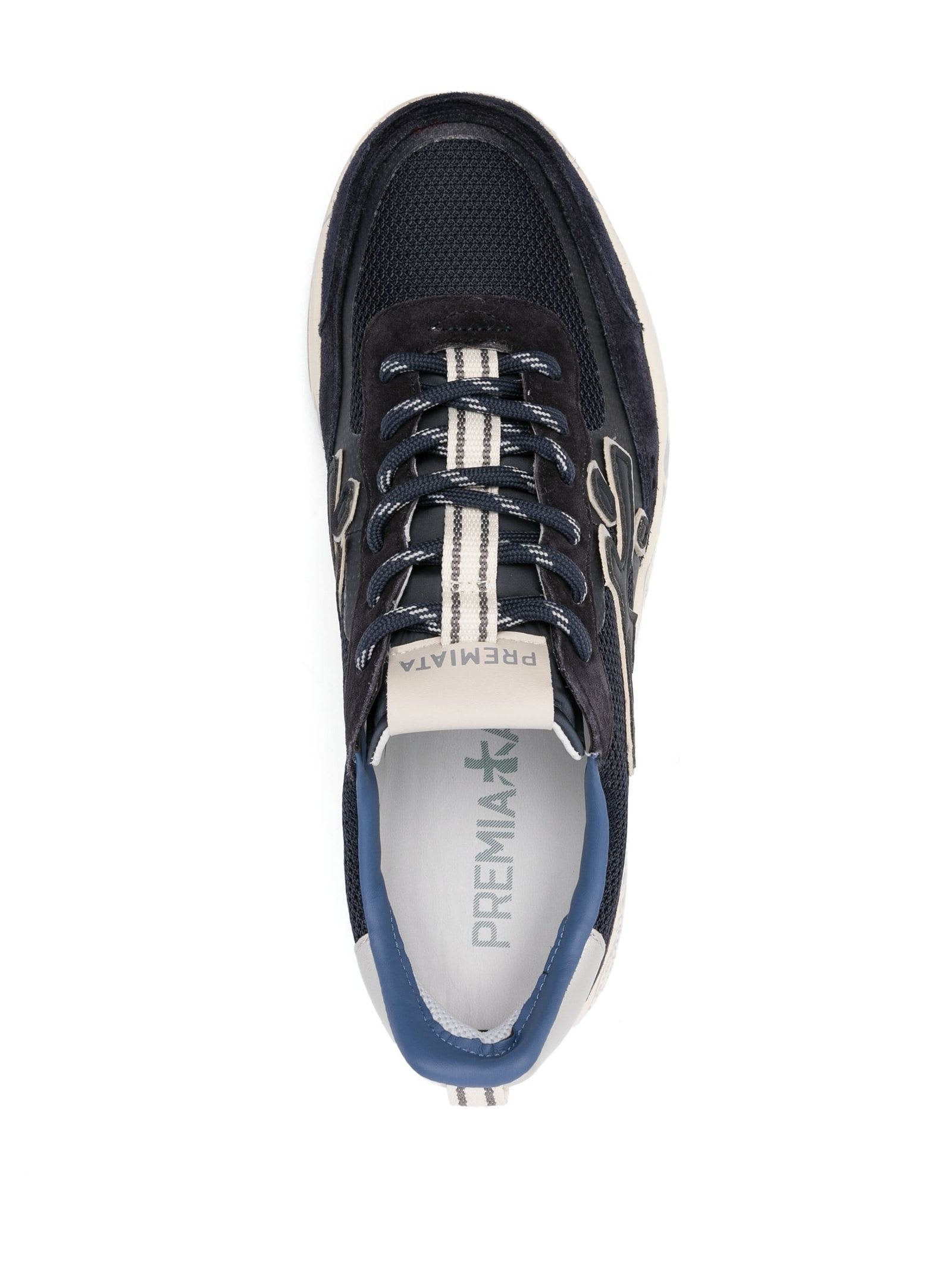 Shop Premiata Navy Blue Nous 6857 Sneakers