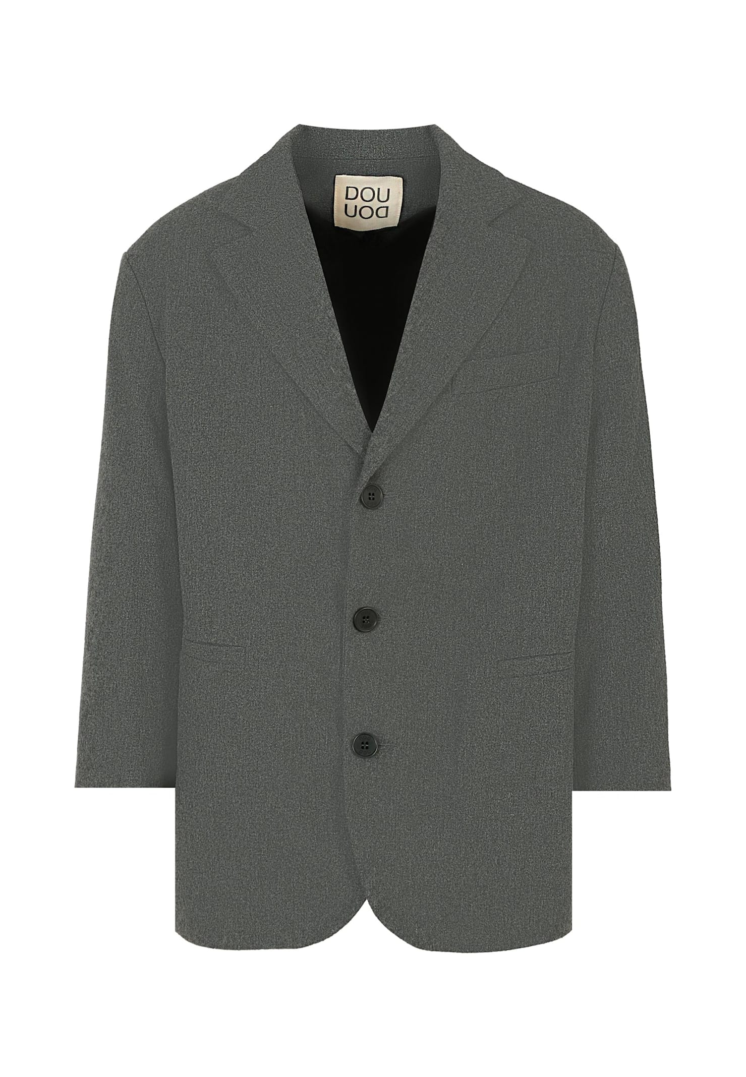 Douuod Three-button Wool Blazer In Gray