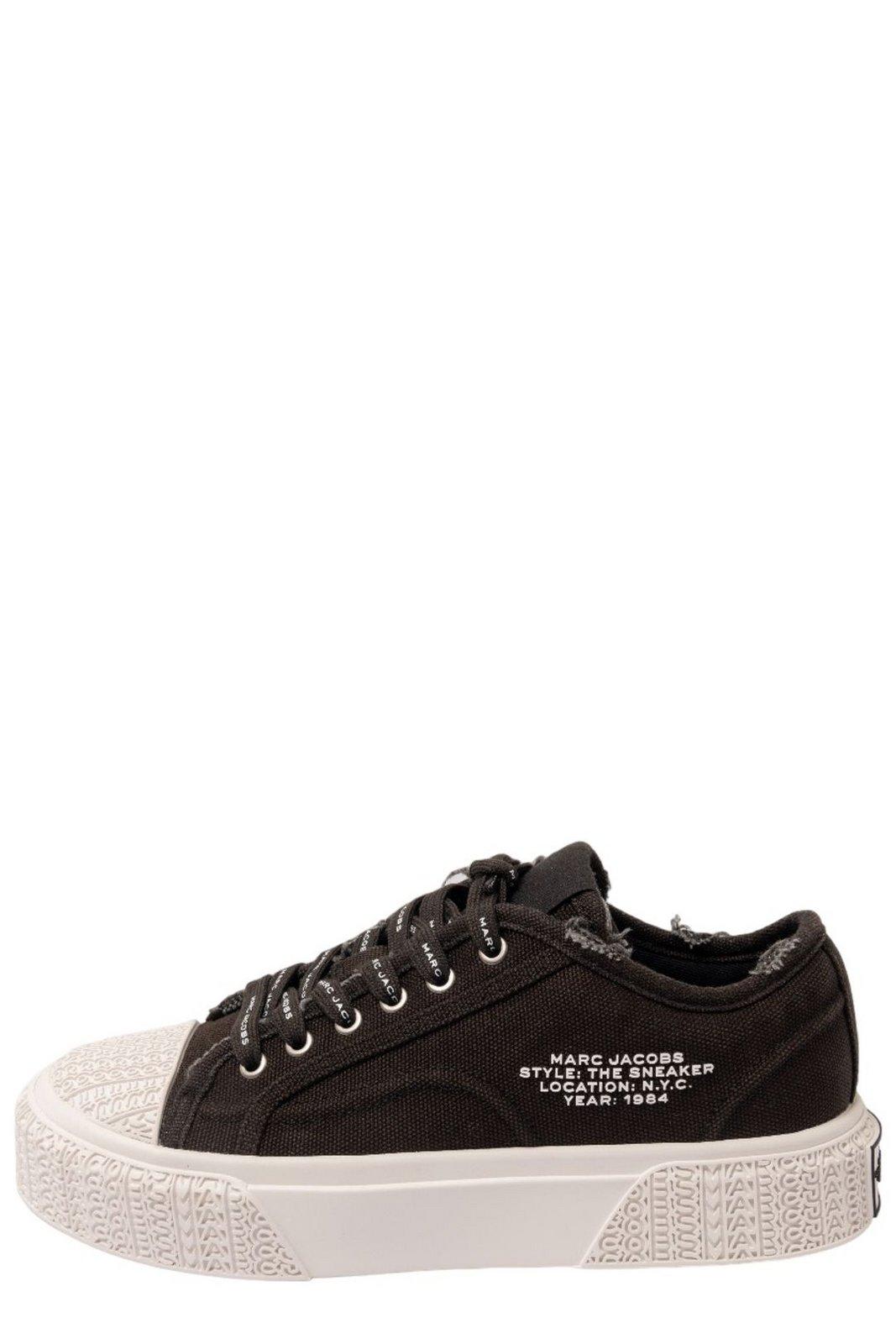 Shop Marc Jacobs Distressed Lace-up Sneakers In Black