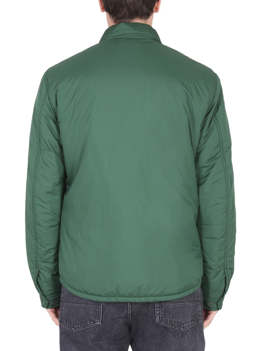 Woolrich Buttoned Padded Jacket In Green