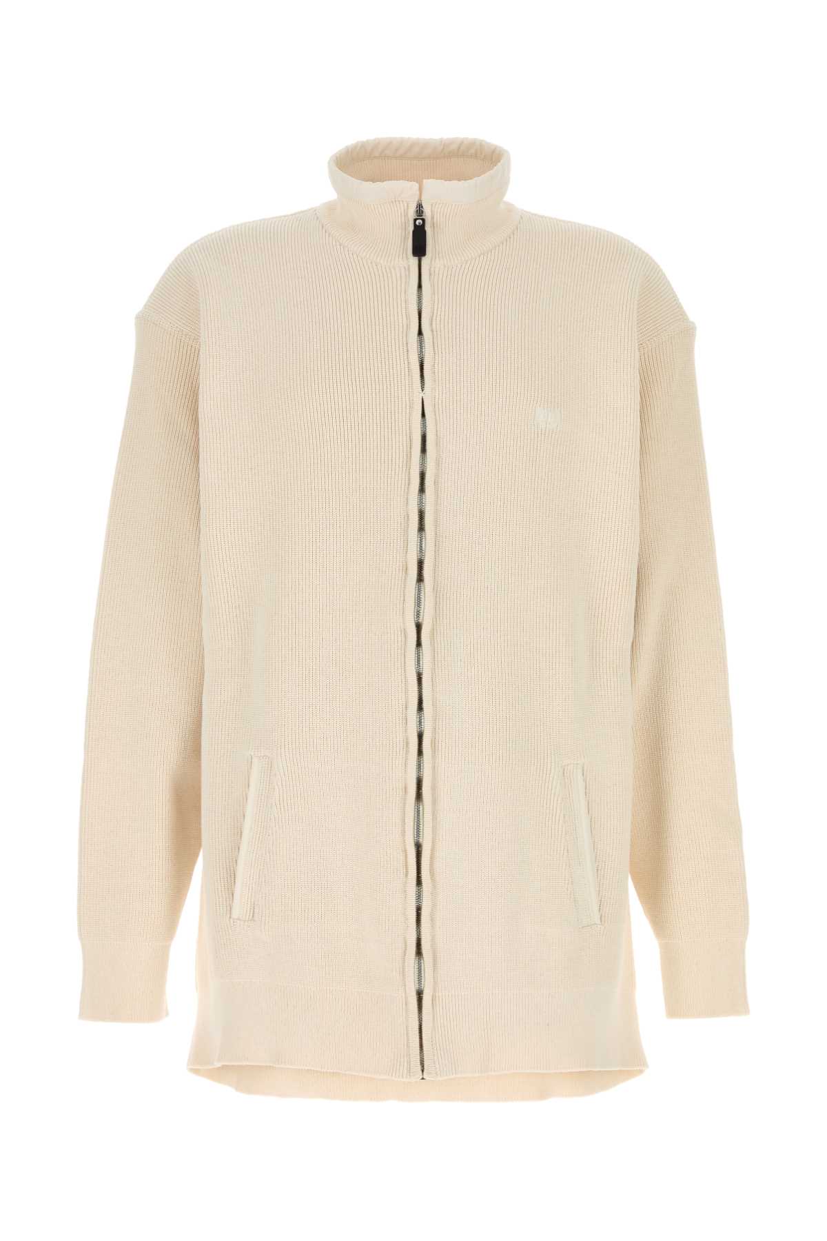 BALENCIAGA CREAM COTTON AND POLYESTER SWEATER 