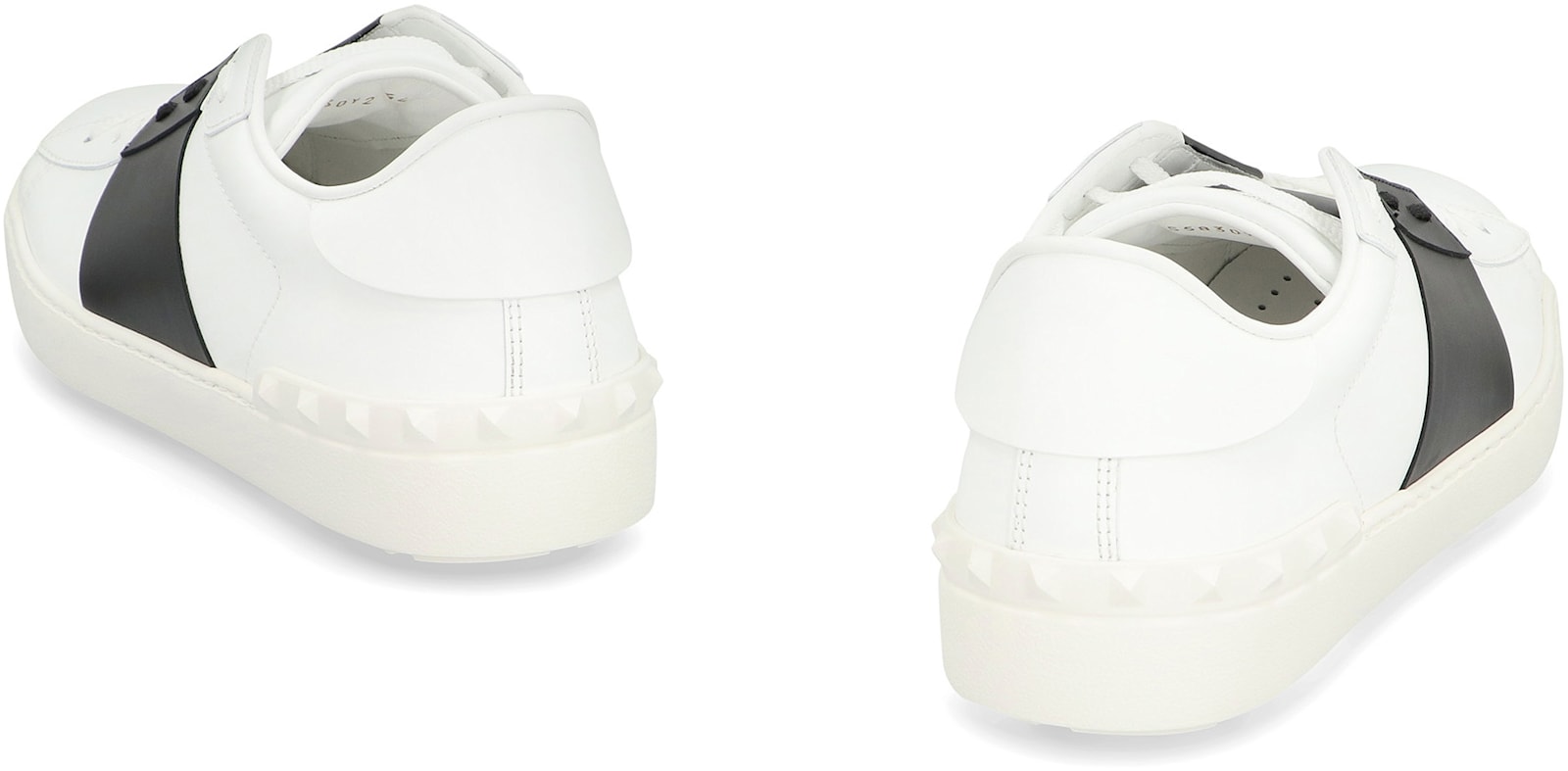 Shop Valentino Garavani - Open Leather Low-top Sneakers In White