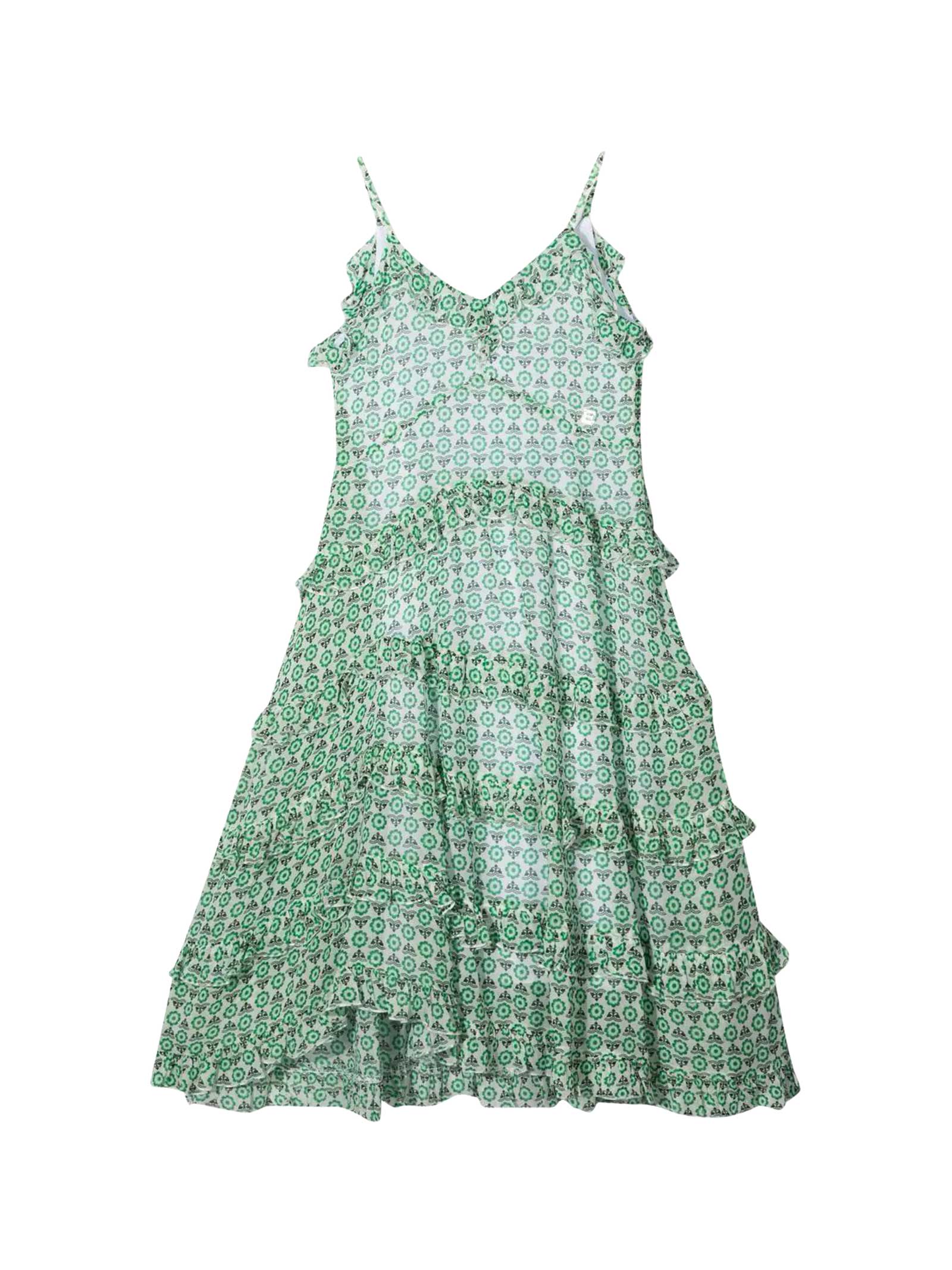 Photo of  Ermanno Scervino Junior Green Dress- shop Ermanno Scervino Junior Dresses online sales