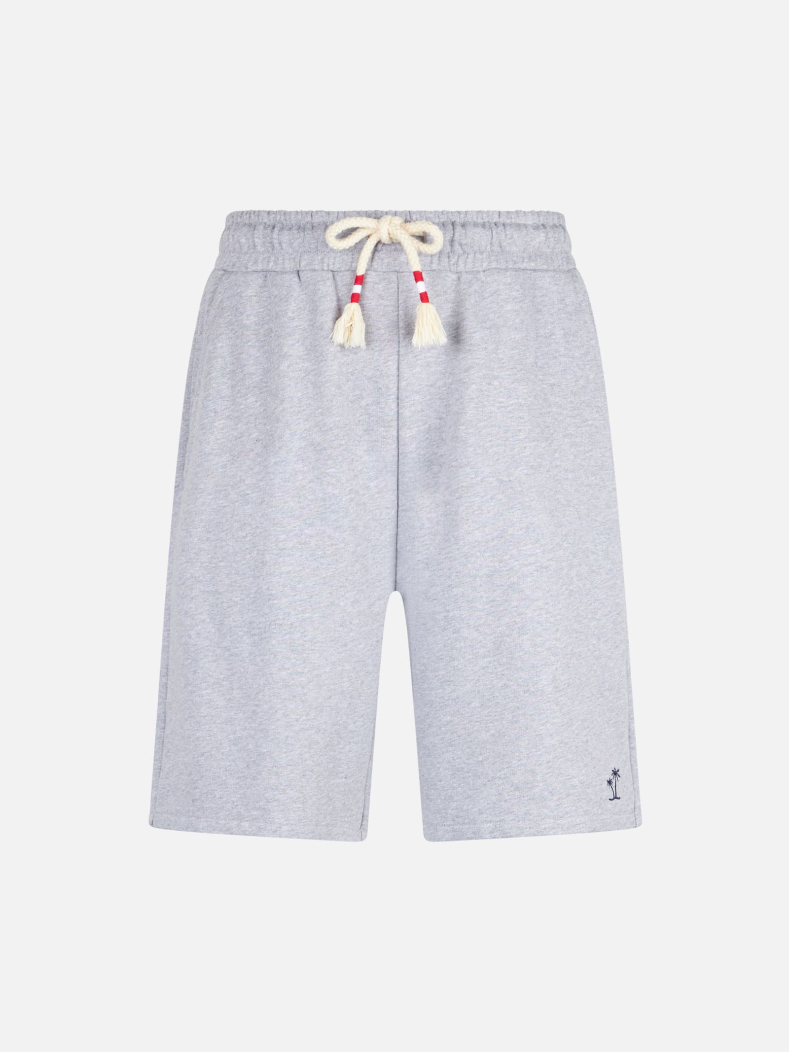 Mc2 Saint Barth Man Grey Cotton Bermuda In Grey