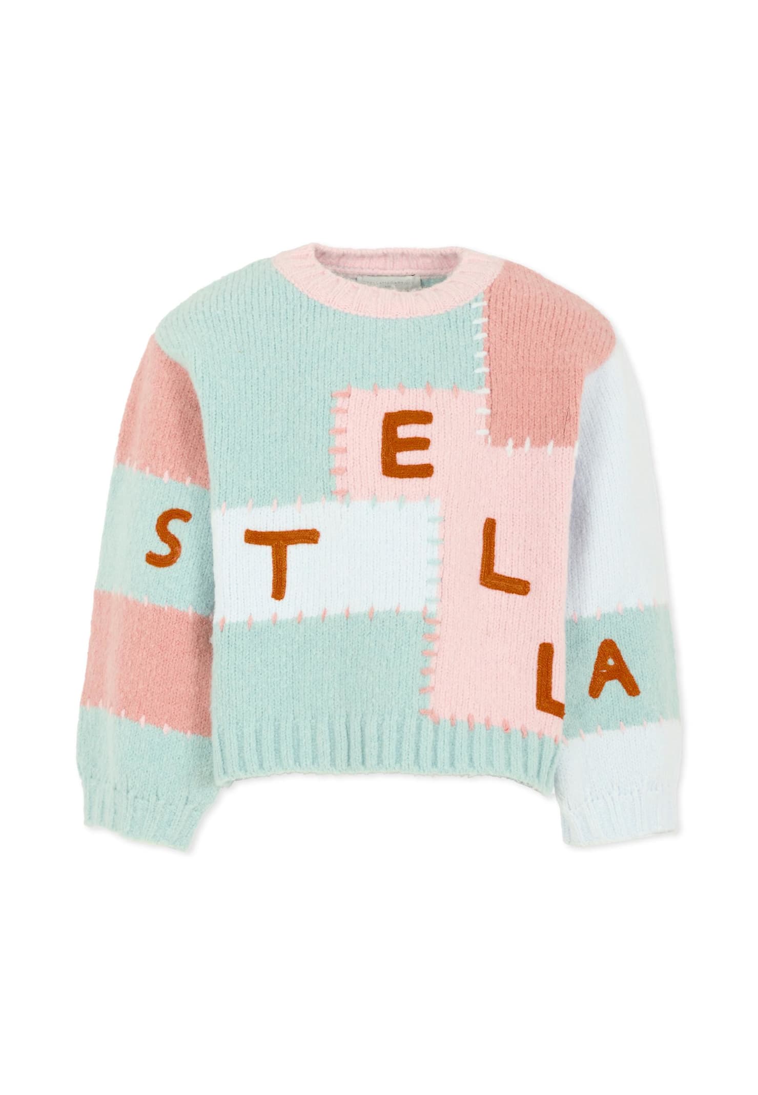 Stella Mccartney Logo Patchwork Sweater In Multi