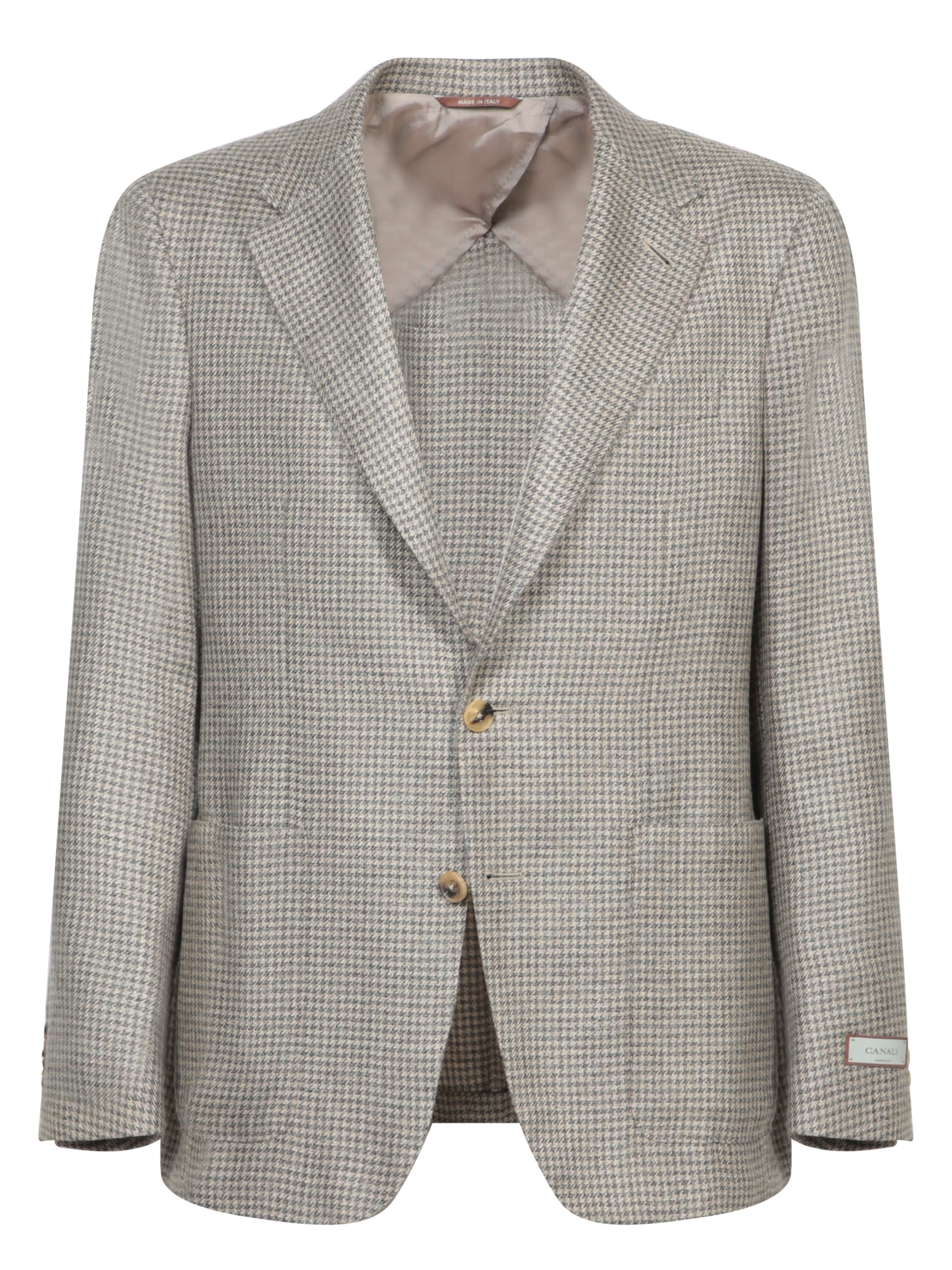 Shop Canali Beige/grey Cashmere Jacket