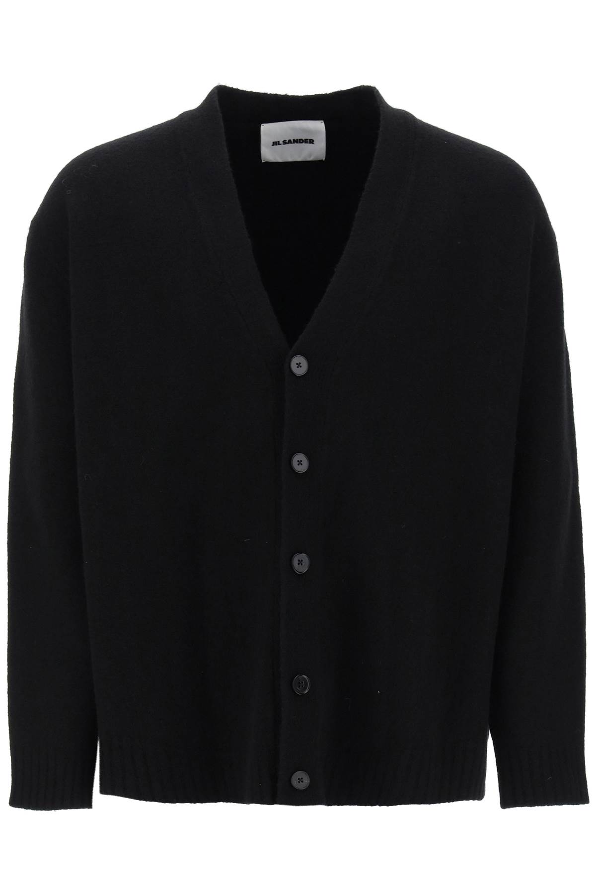 Shop Jil Sander Boiled Wool Cardigan