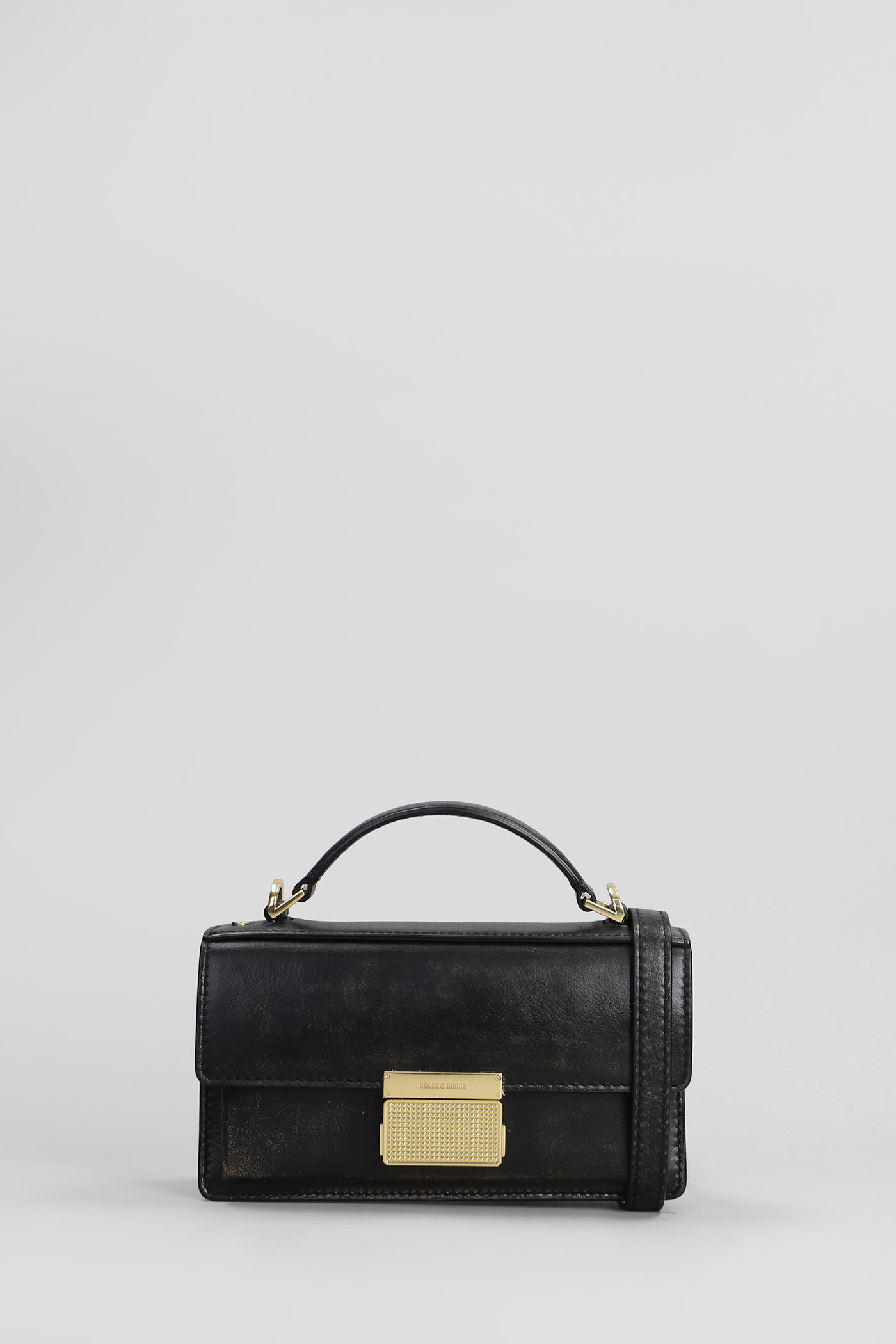 Shop Golden Goose Venezia Small Shoulder Bag In Black Leather