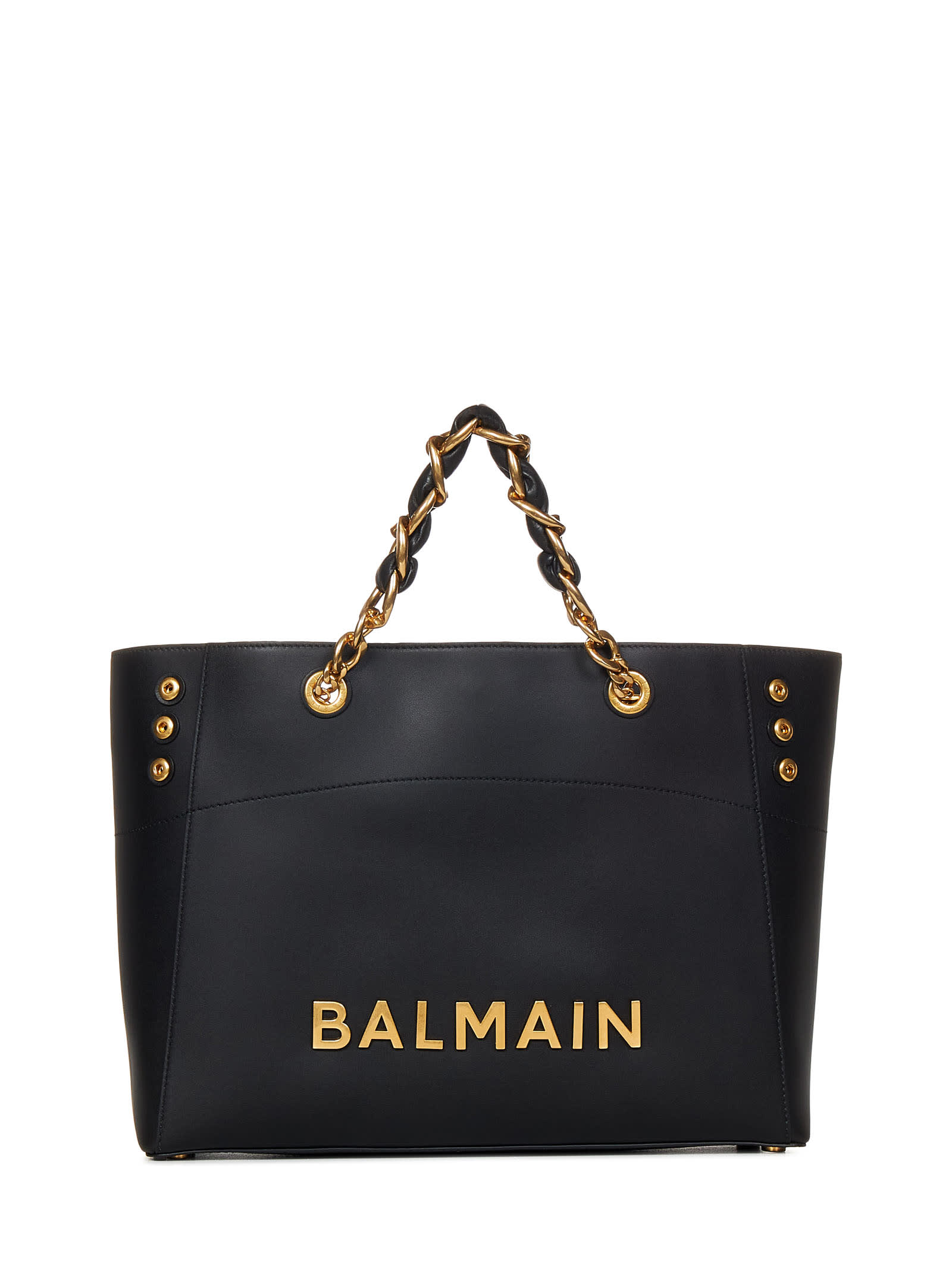 Medium-sized black and white leather 1945 Heritage bag - Women | BALMAIN