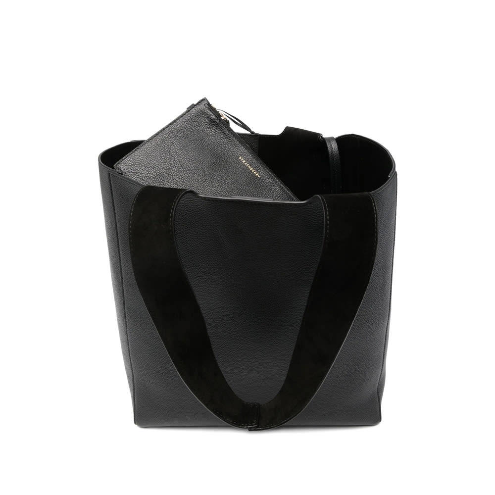 Strathberry Melody Tote Fine Grain Leather Black Bags