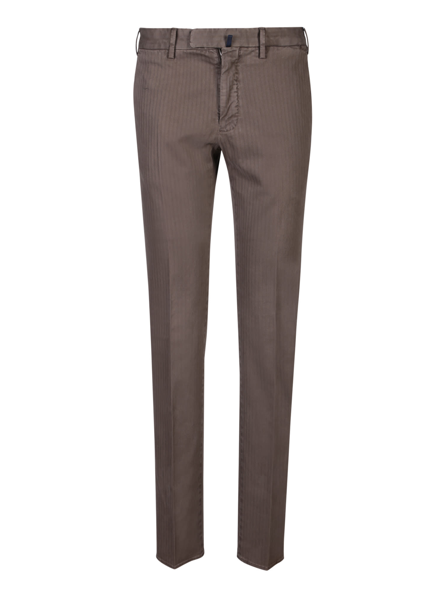 Shop Incotex Brown Slim Fit Trousers