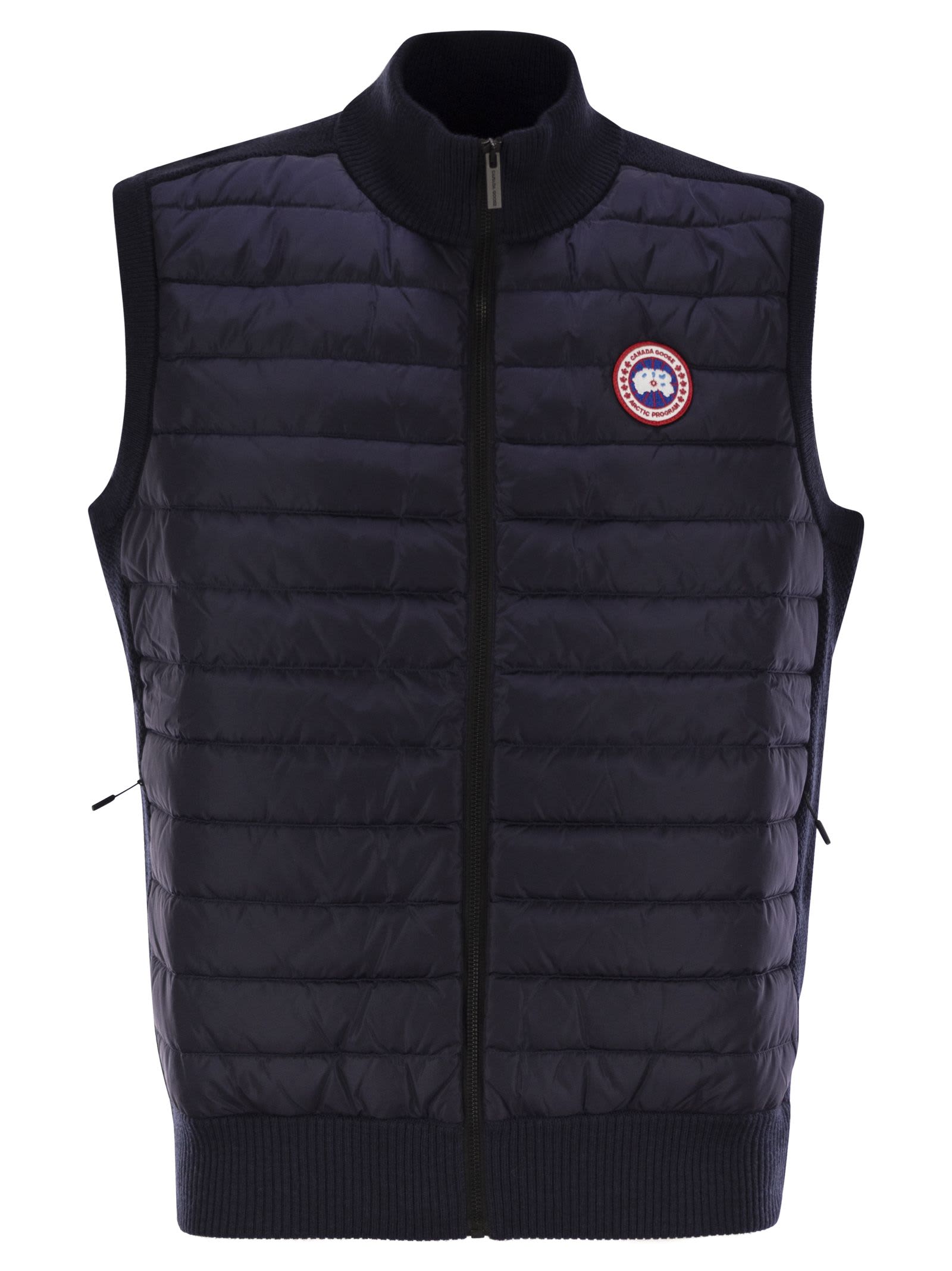 Shop Canada Goose Hybridge Kint - Knitted Waistcoat In Navy