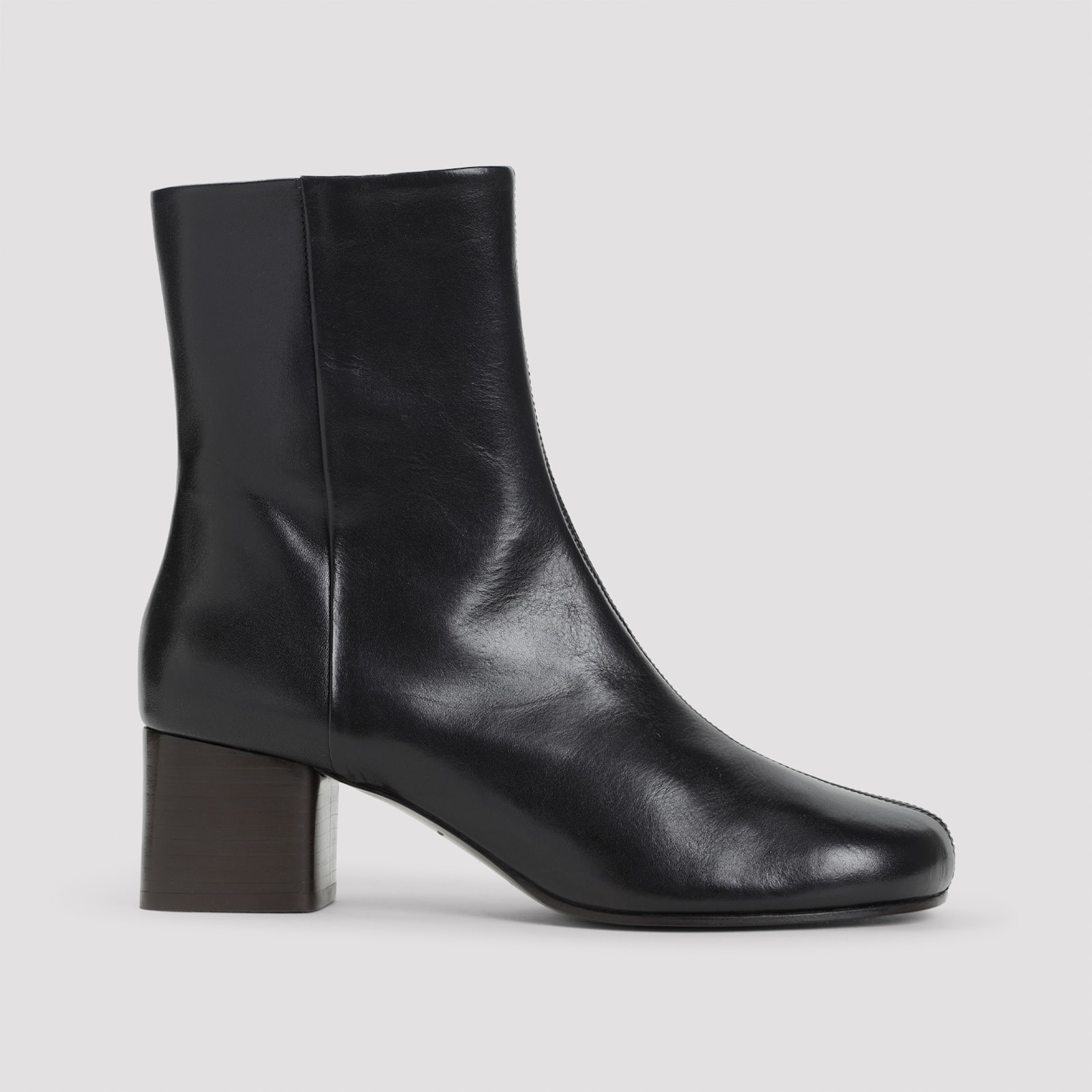 Lemaire Ankle Boots With Polished Calf Leather In Black