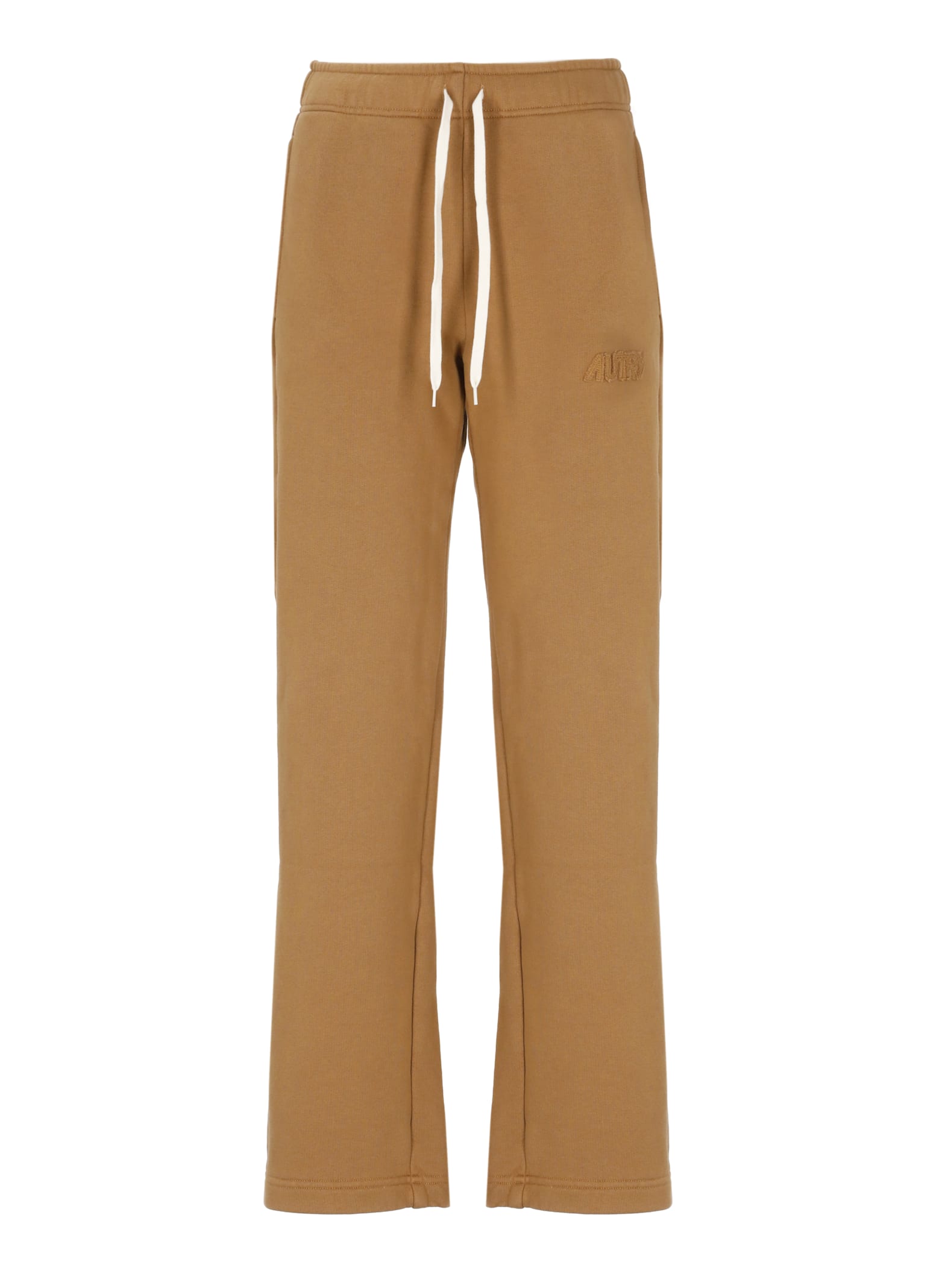 Autry Elastic Waistband Relaxed Fit Side Pockets Trousers In Brown