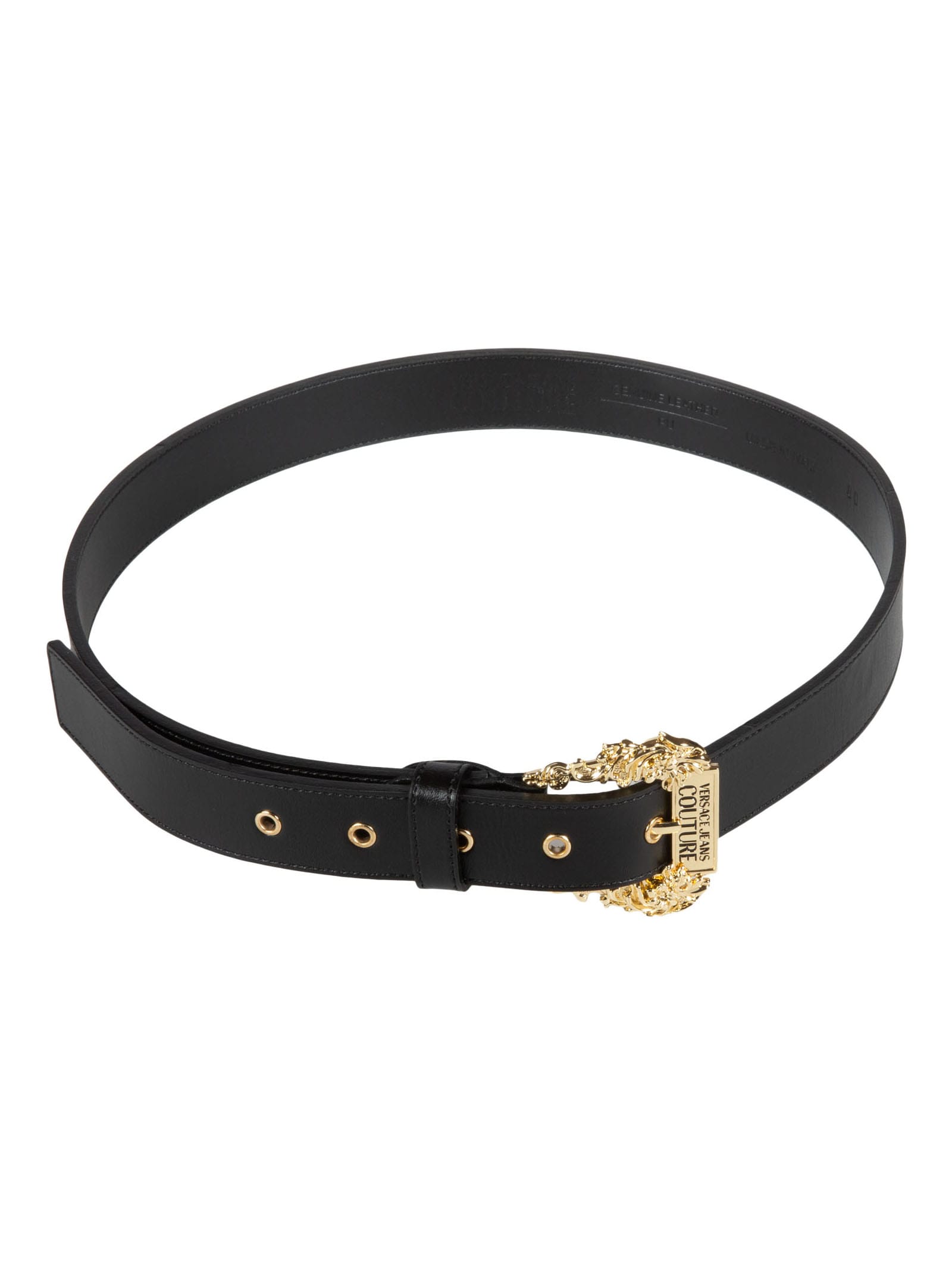VERSACE JEANS COUTURE ENGRAVED LOGO BELT,11520264