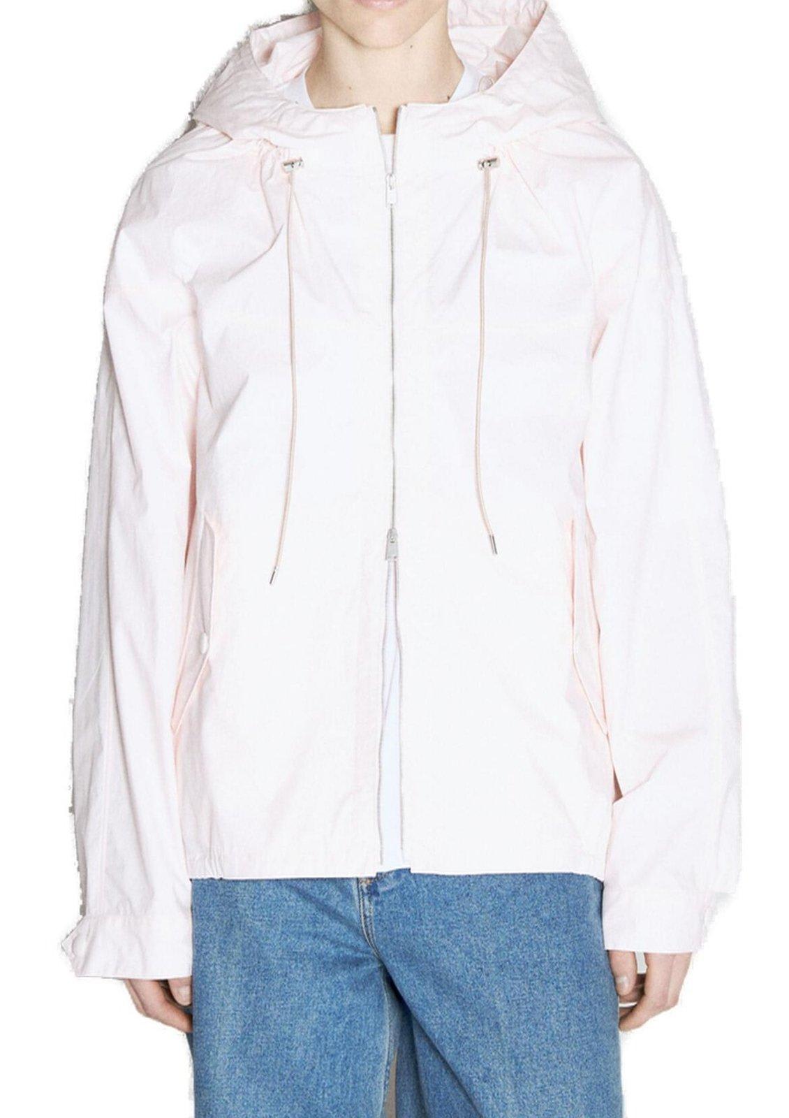 Shop Lanvin Logo Patch Drawstring Windbreaker In Rosé