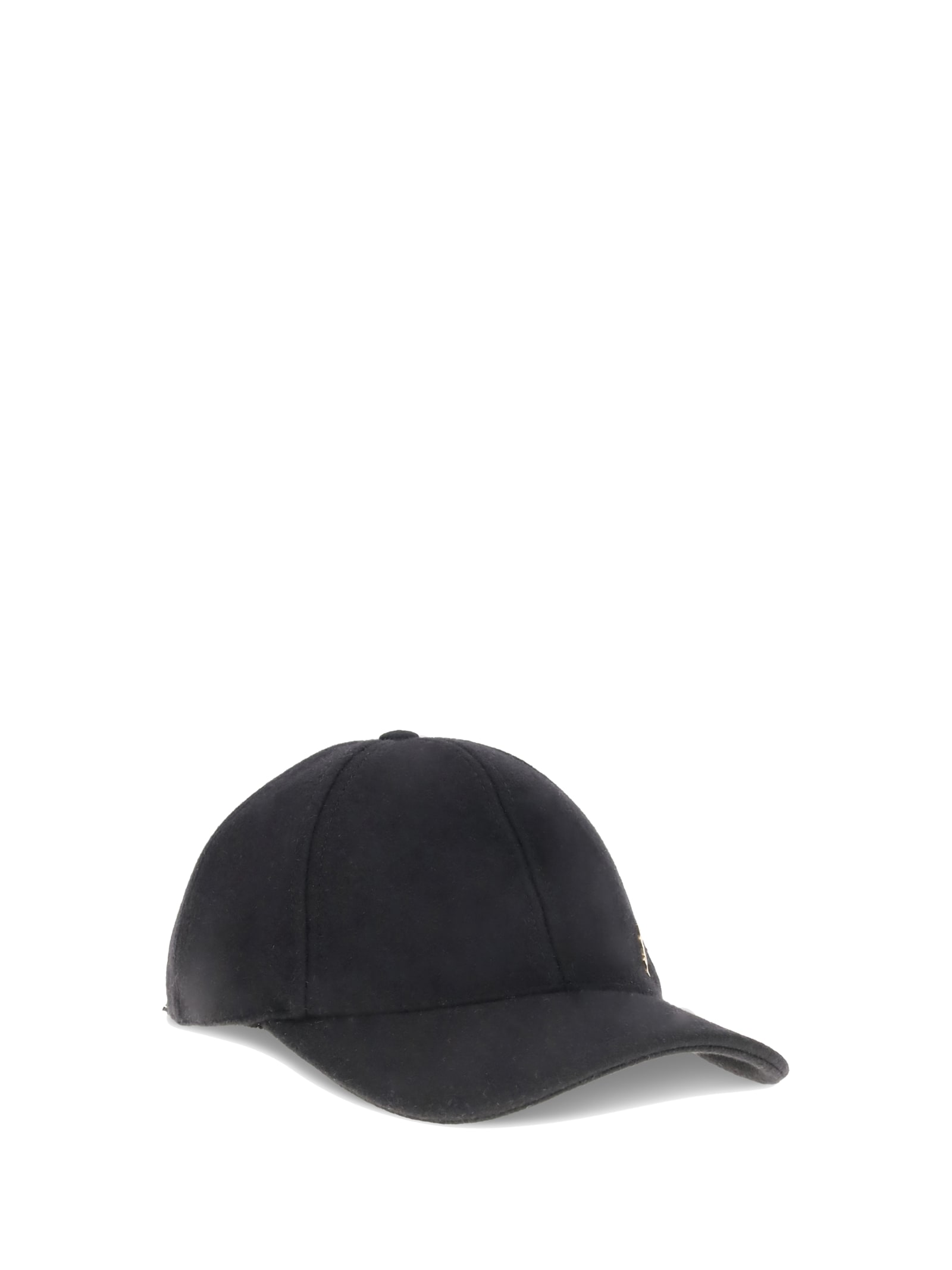Saint Laurent Wool Baseball Cap In Black