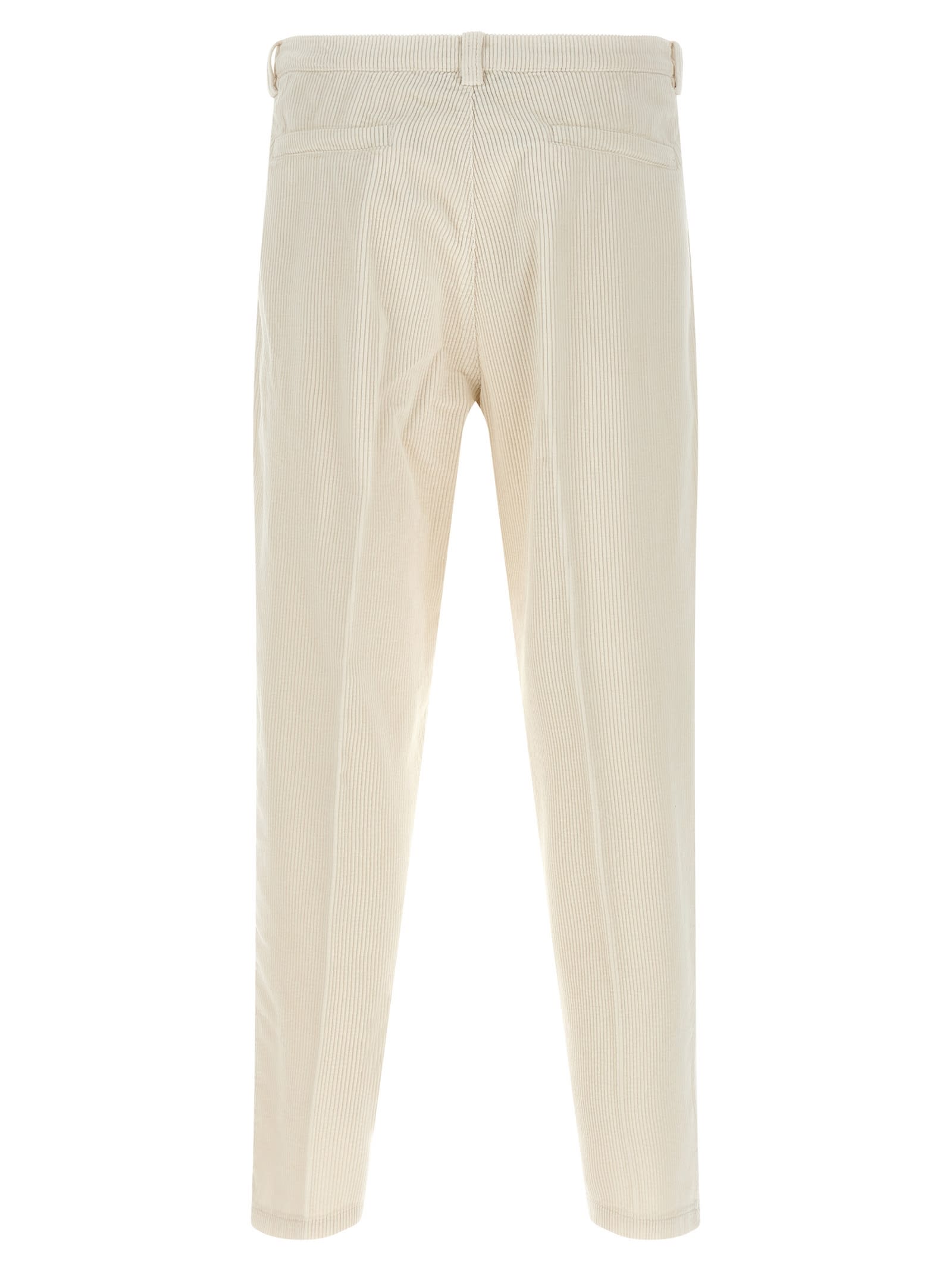Brunello Cucinelli Corduroy Trousers With Belt Loops And Pockets In Neutral