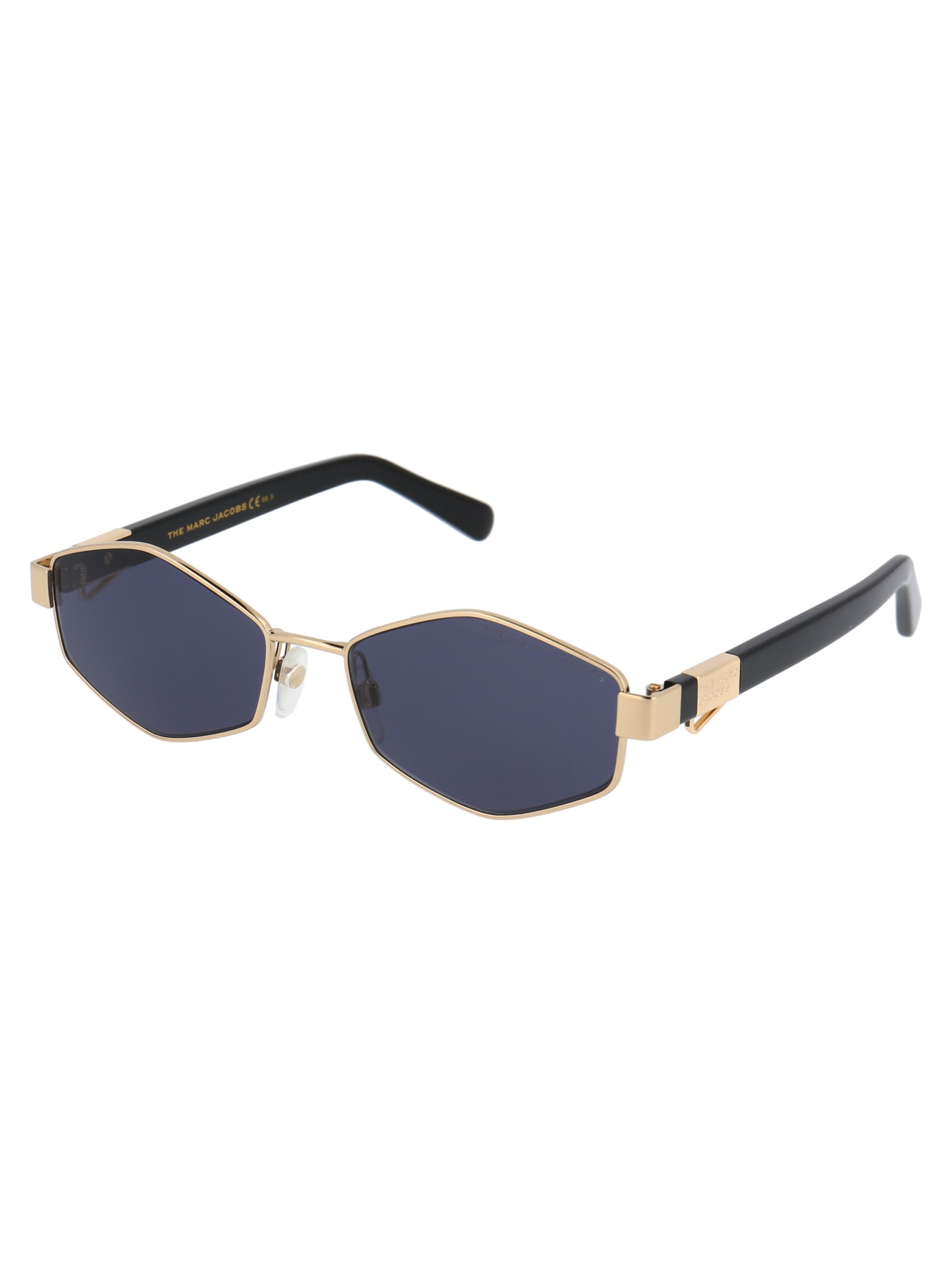Marc Jacobs Gold Acetate Sunglasses In Blue
