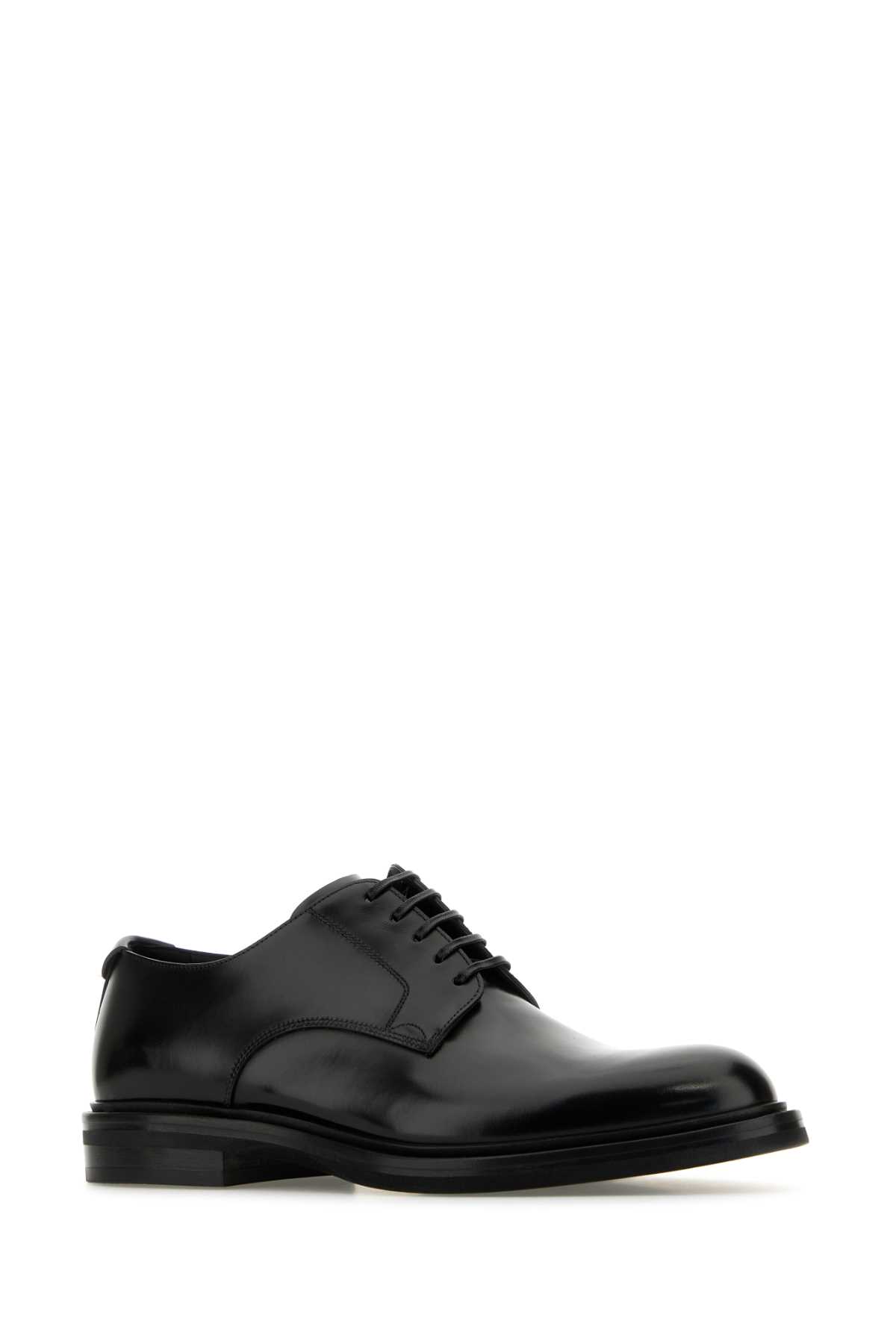 Shop Dolce & Gabbana Black Leather Lace-up Shoes In Nero