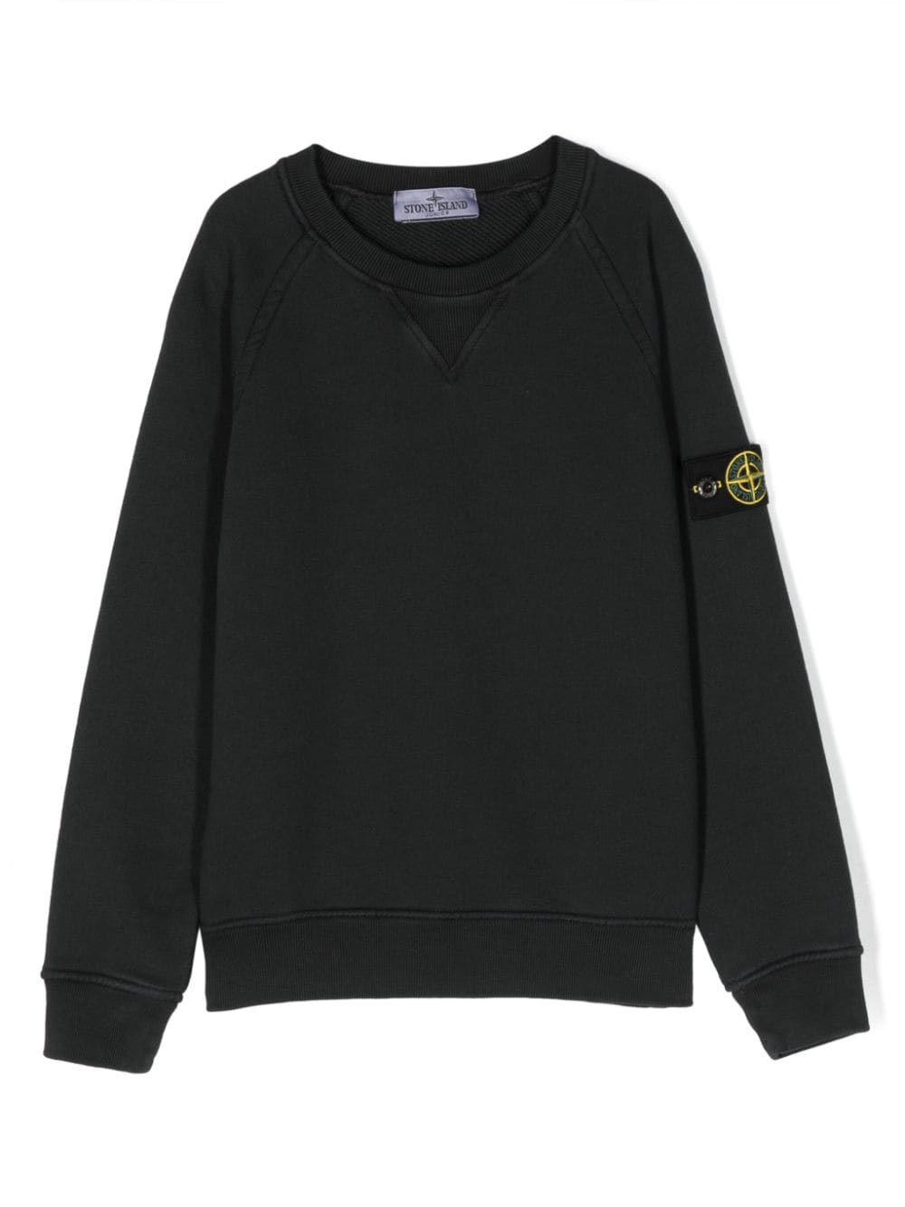Shop Stone Island Junior Round Neck Sweatshirt In Black