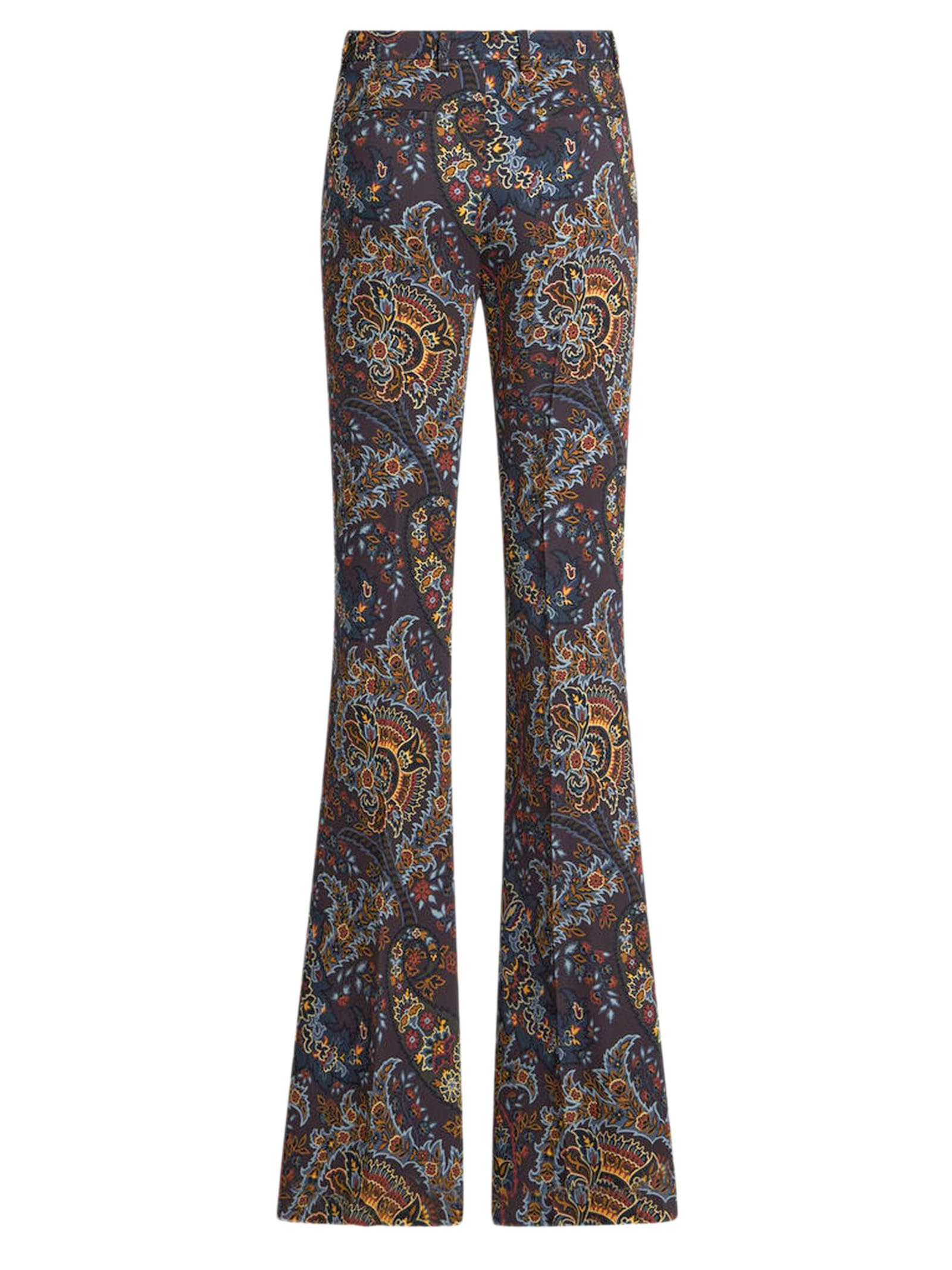 Shop Etro Flared Stretch Cady Trousers In Black