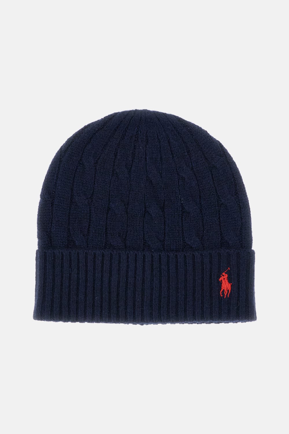 Polo Ralph Lauren Womens Hunter Navy Cable Knitted Wool And Cashmere Beanie In Blue