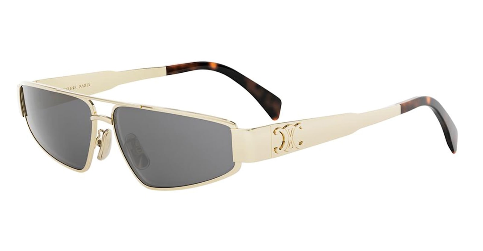 Celine Metal Triomphe Cl40318u - Light Gold Sunglasses In Gold
