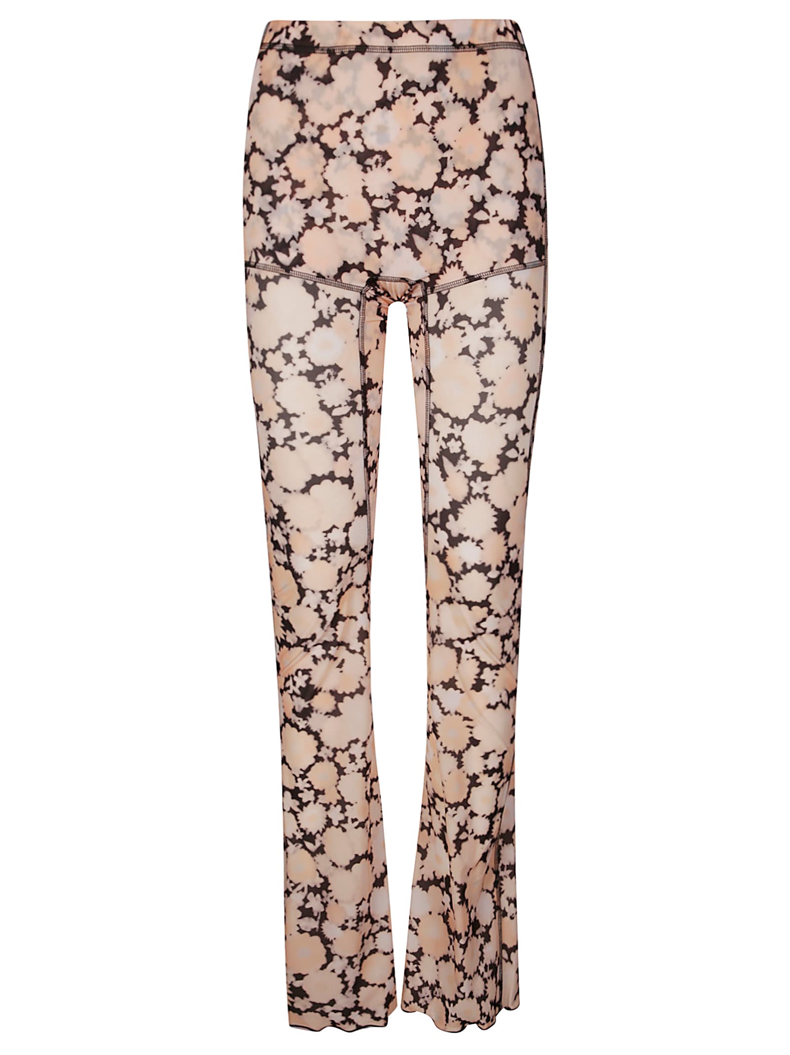 Thin Mesh Leggings With Anatomical Cutting Lines.
