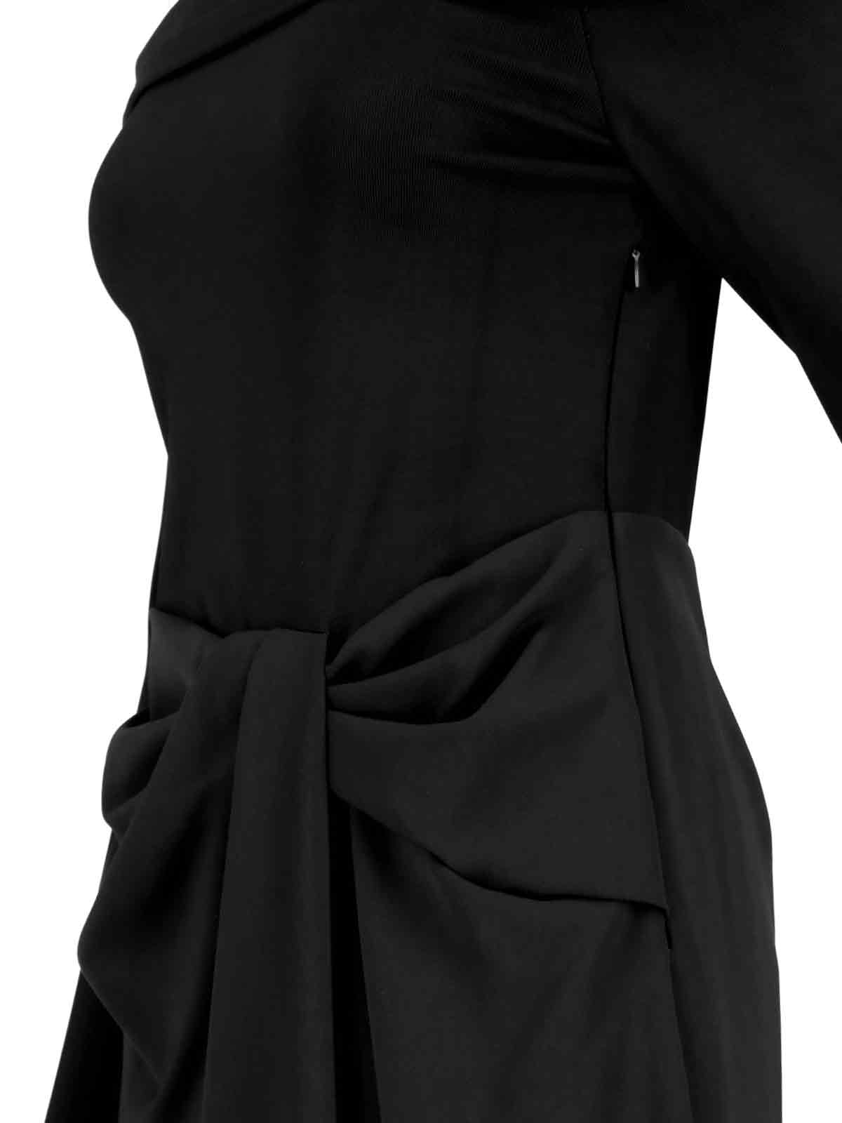 Ralph Lauren Off-shoulder Draped Dress In Black