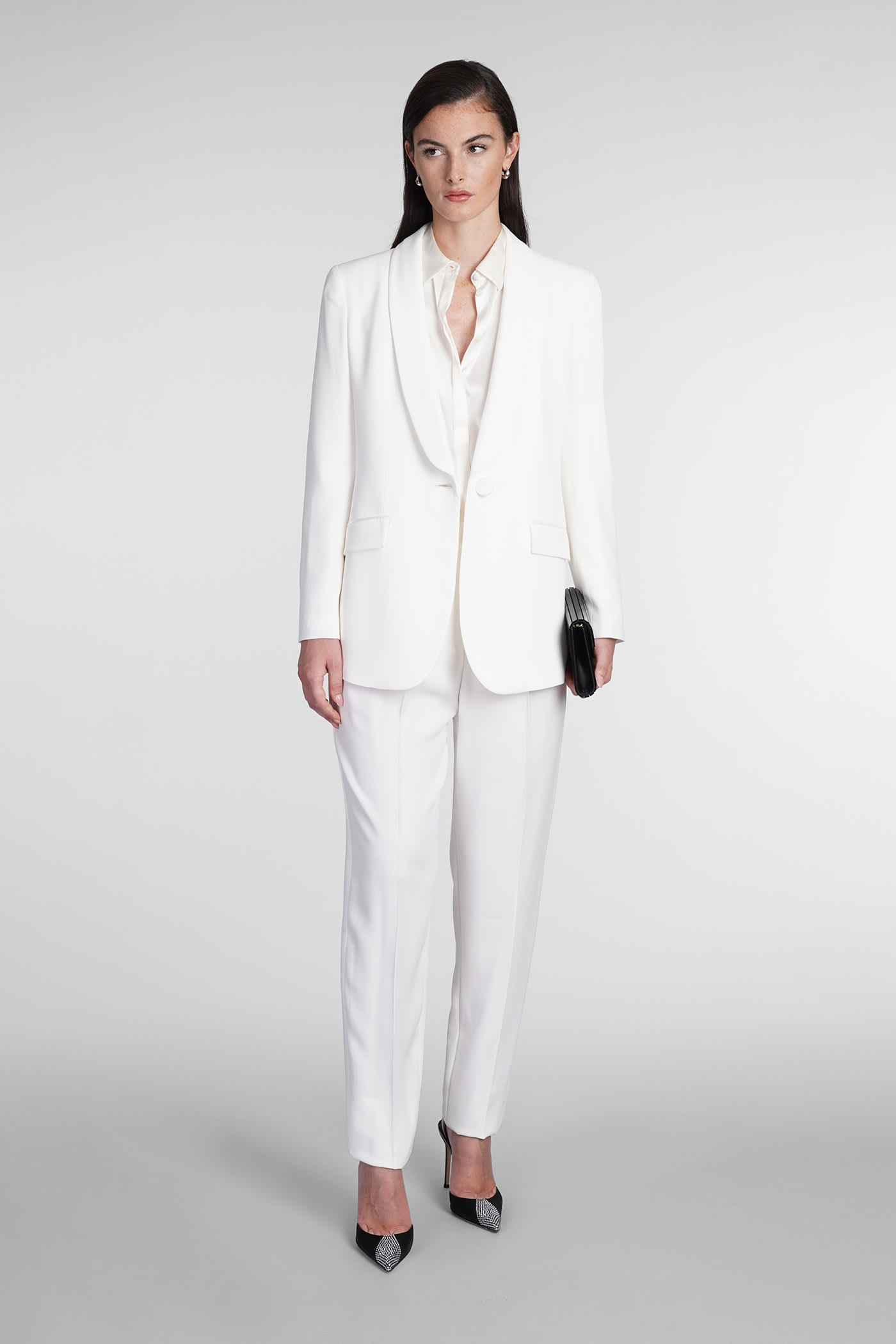 Shop Emporio Armani Blazer In White Acetate