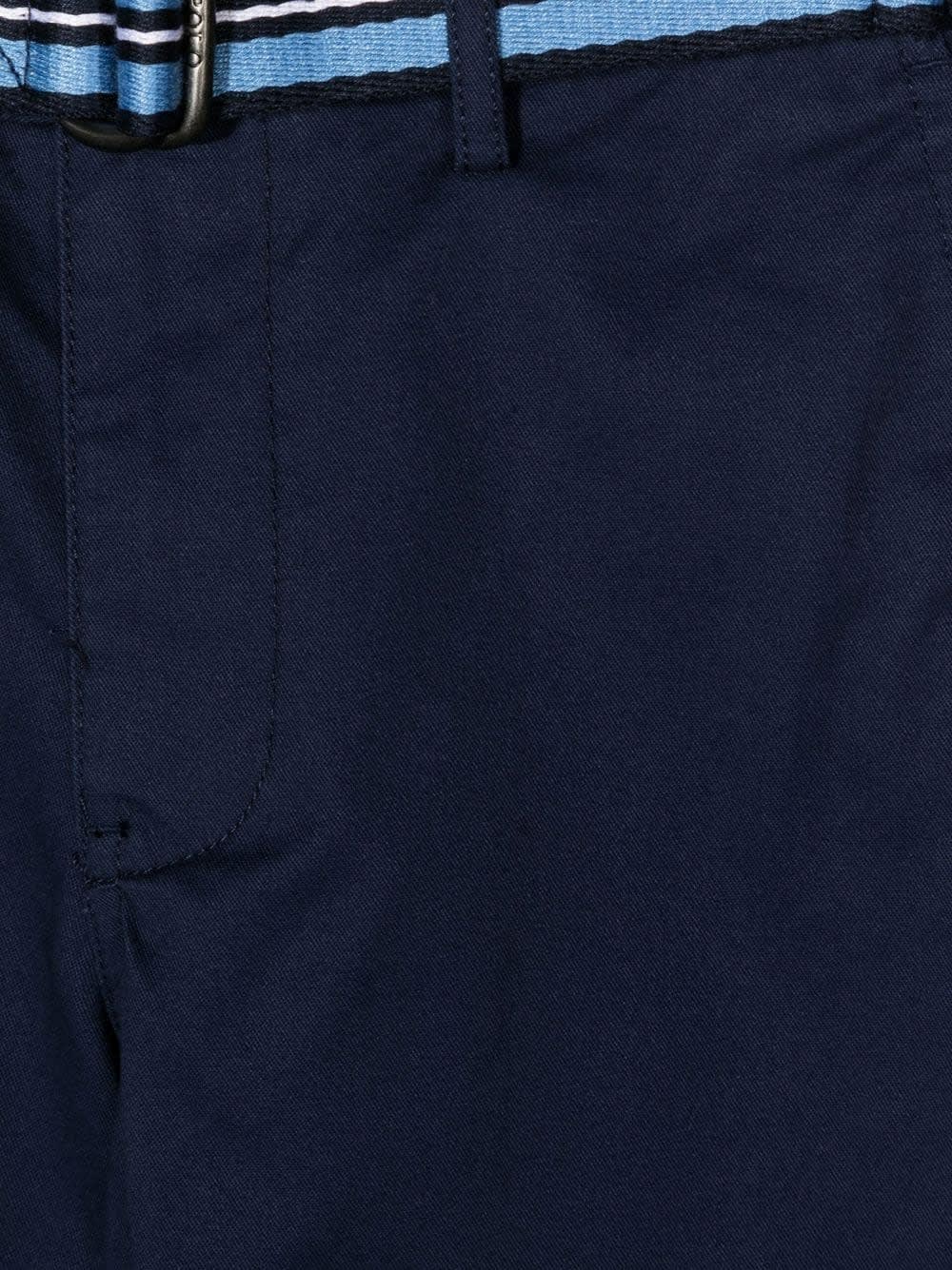 Shop Ralph Lauren Shorts In Navy Blue Stretch Chino With Belt