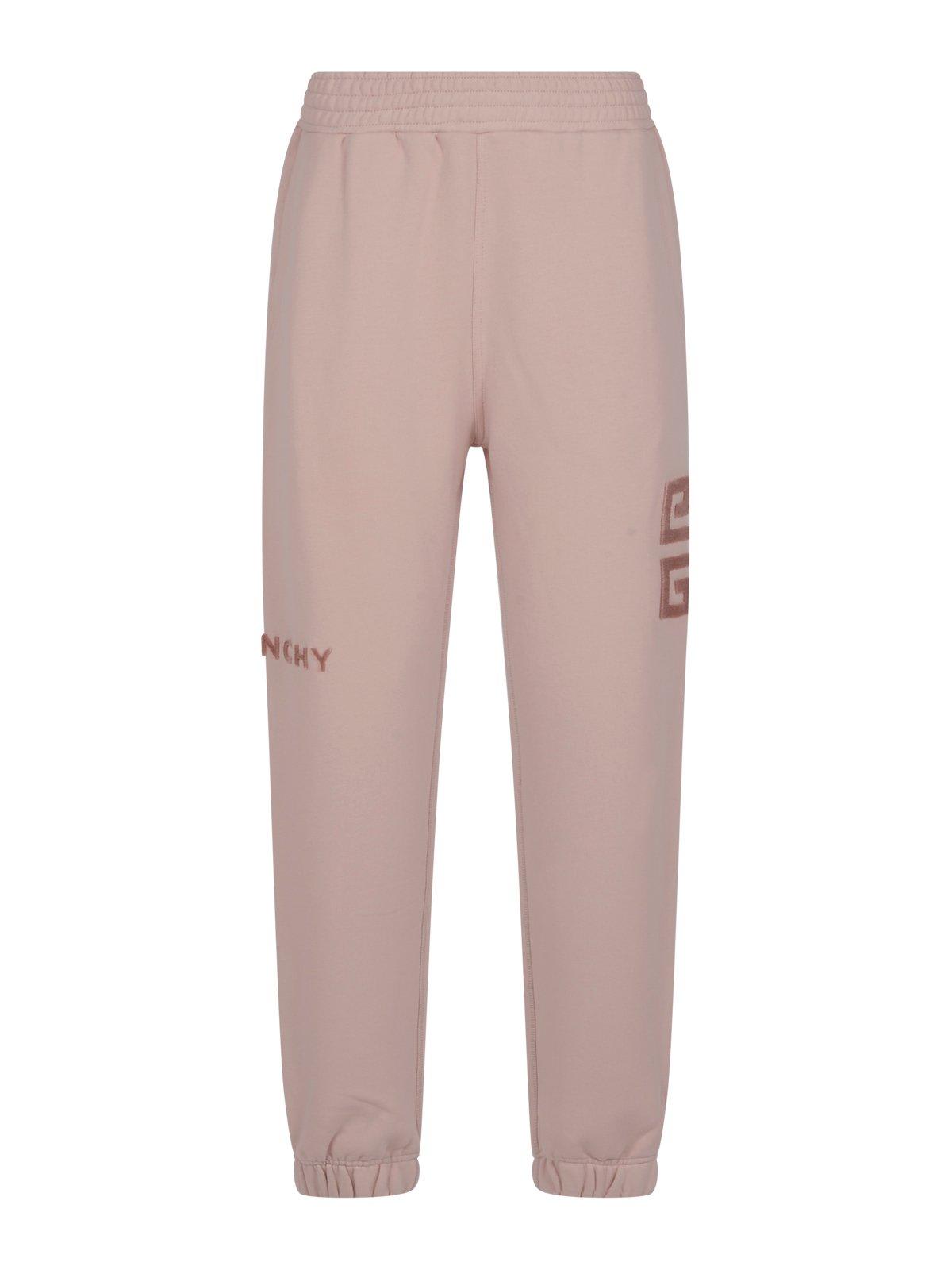 Shop Givenchy Logo Embroidered Sweatpants In Pink