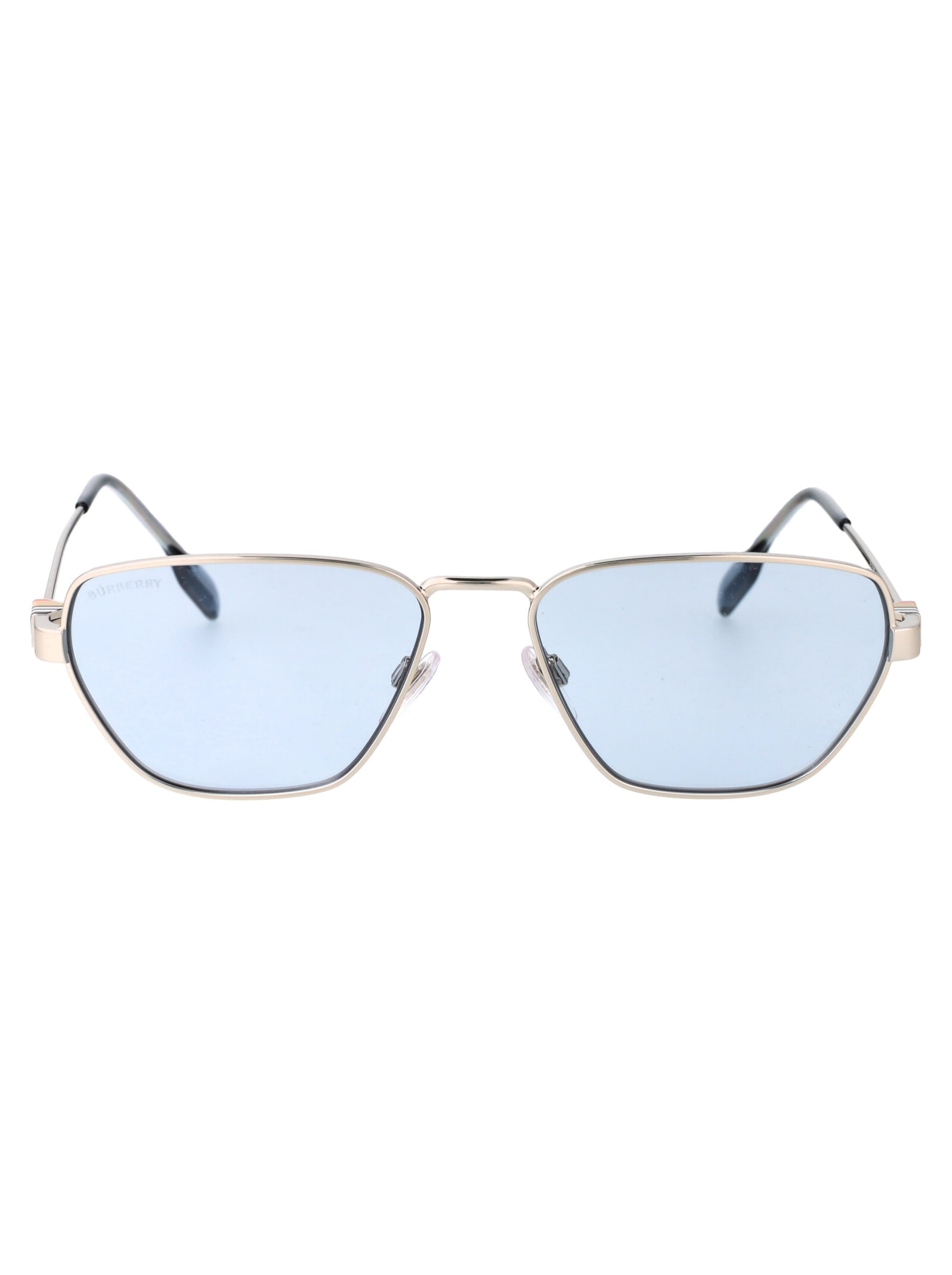 Shop Burberry Eyewear 0be3146 Sunglasses In 100572 Silver