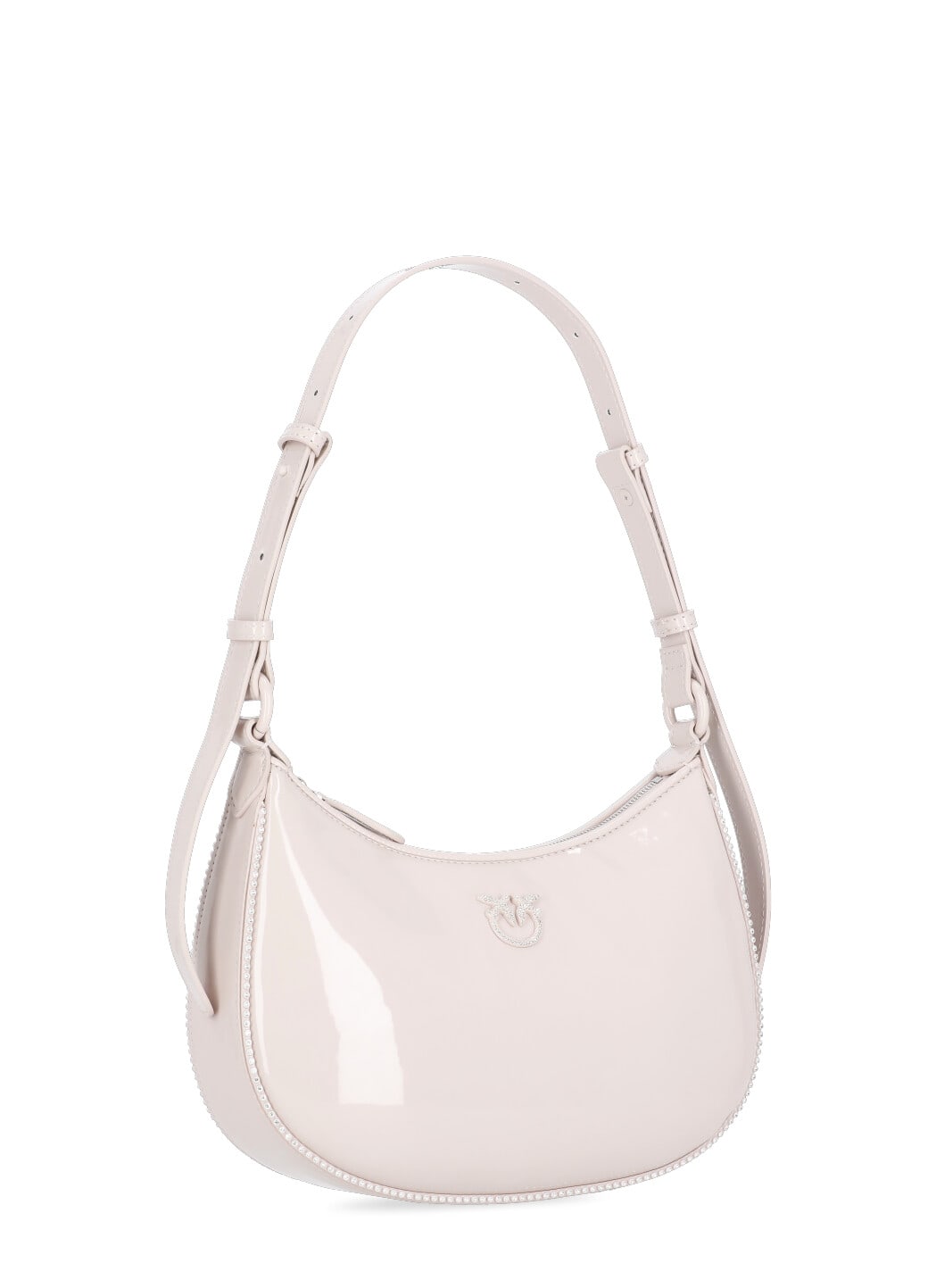 Shop Pinko Mini Love Half Moon Bag In Pink