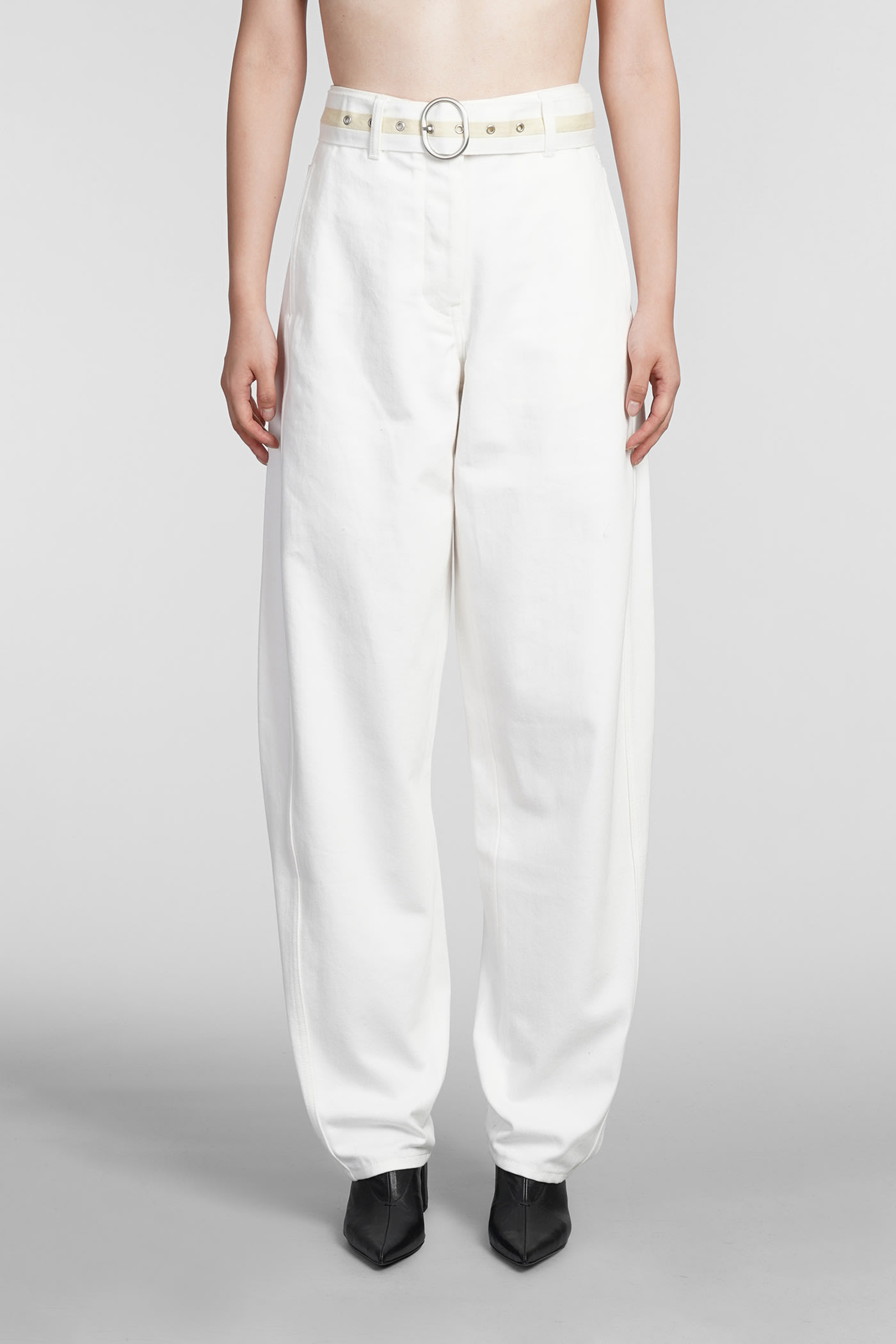 Jil Sander Jeans In White Cotton