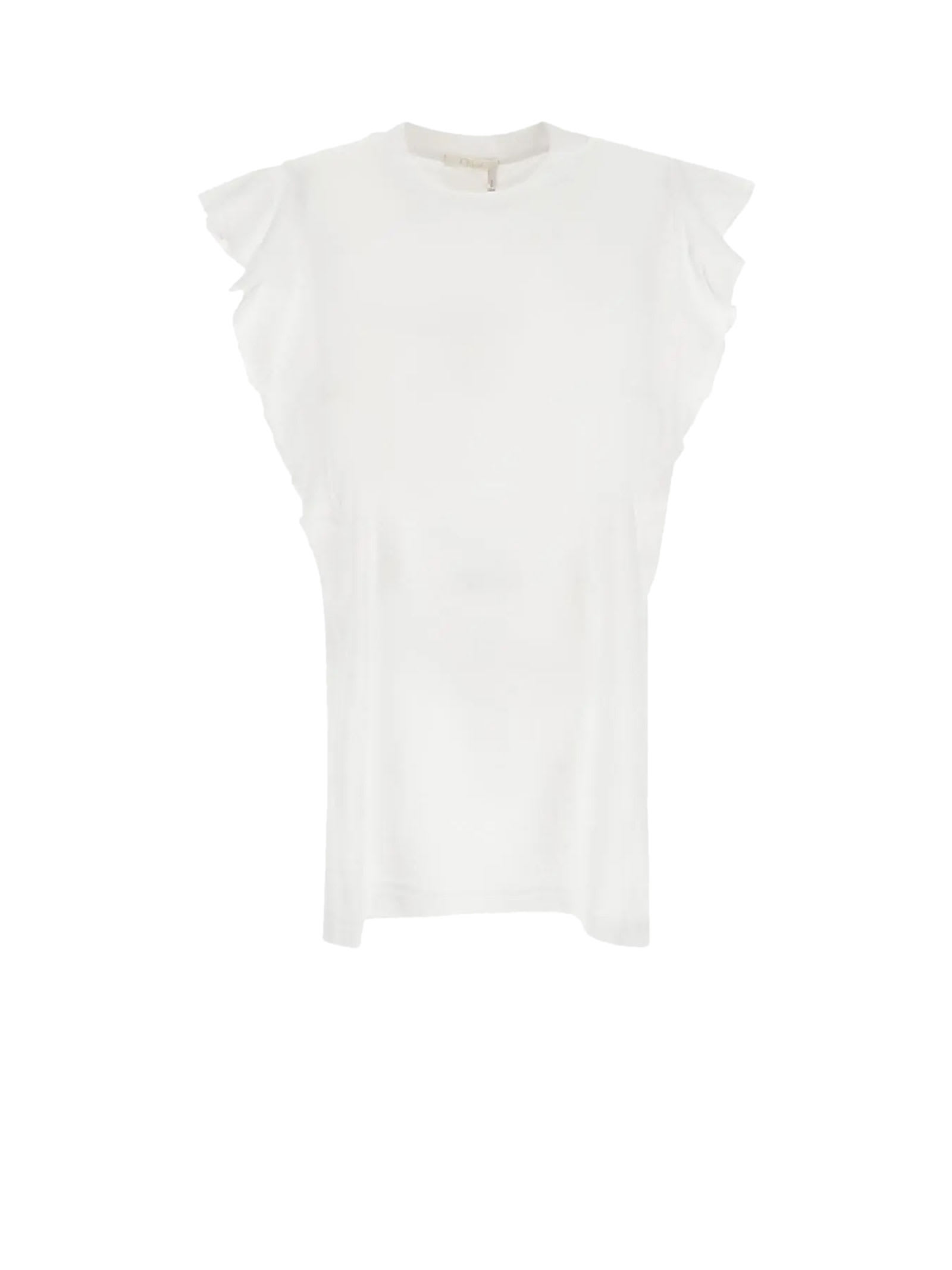Chloé Crewneck Sleeveless T-shirt In White