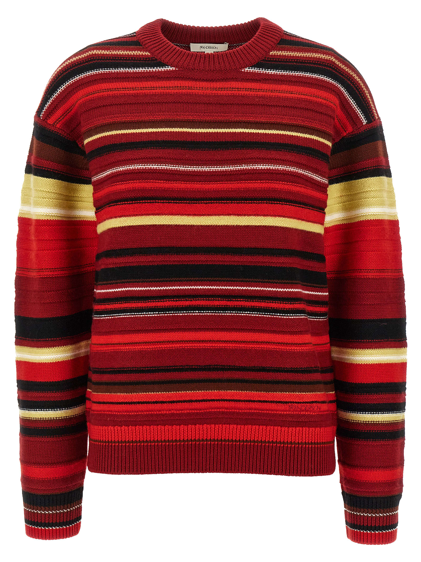 Jw Anderson Multi Stripe Sweater In Red