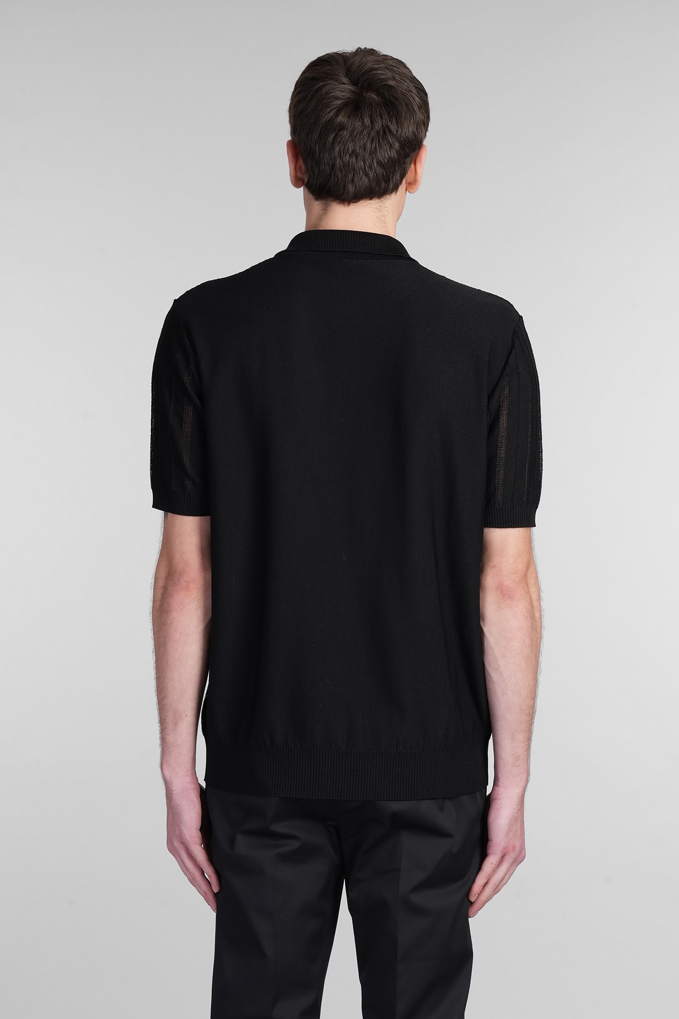 Roberto Collina Polo Shirt Men Color Black In Black