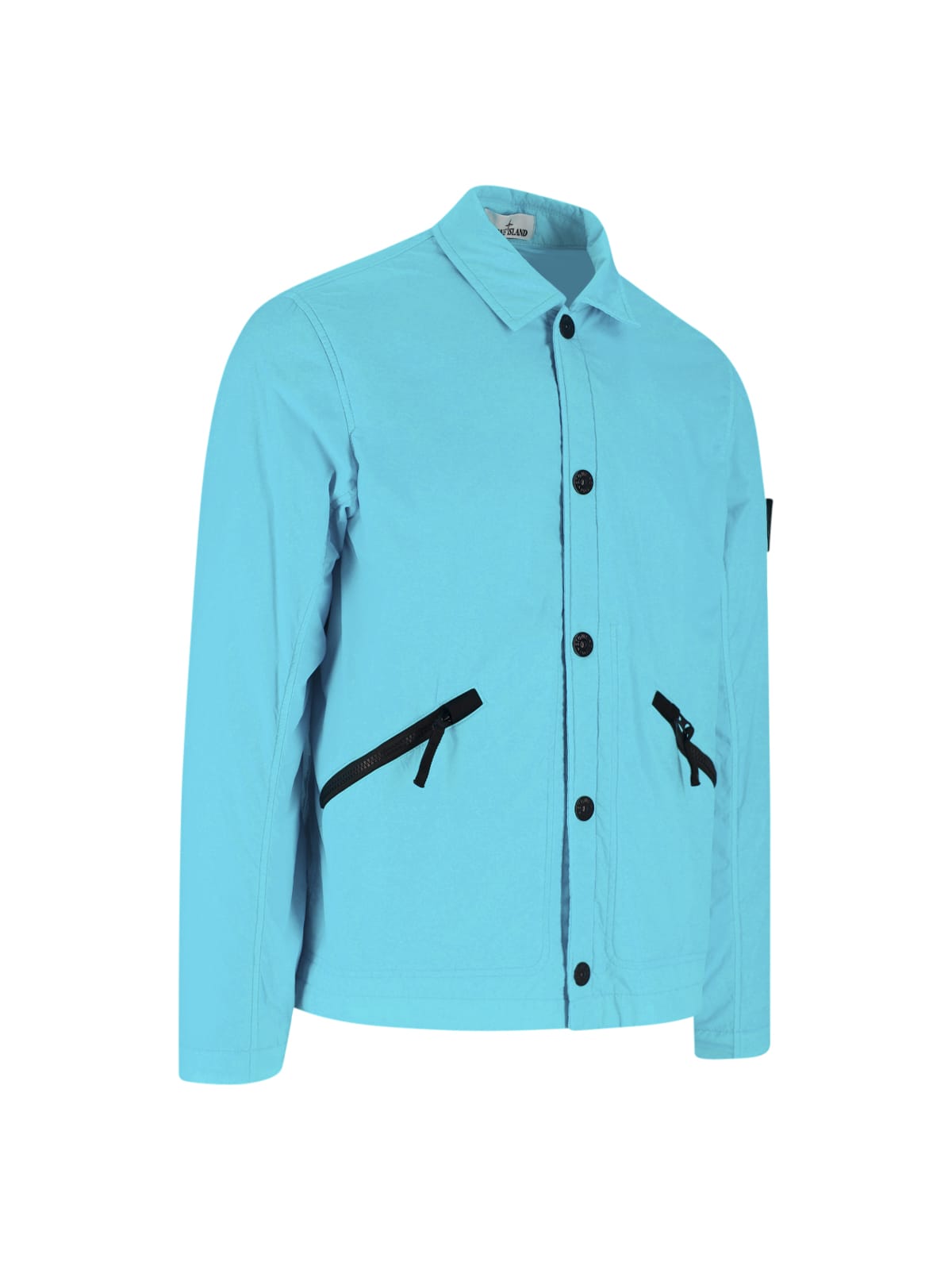 Shop Stone Island 42522 Shirt Jacket In Blue