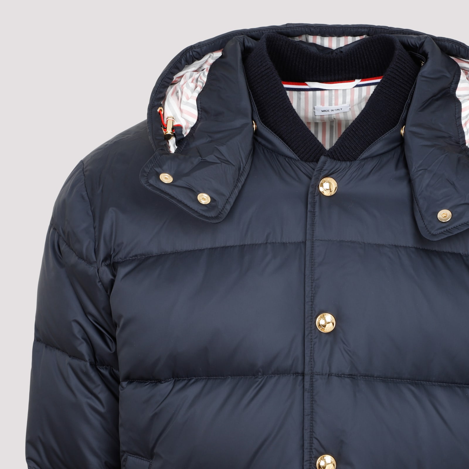 Shop Thom Browne Detachable Hood Bomber Jacket In Navy