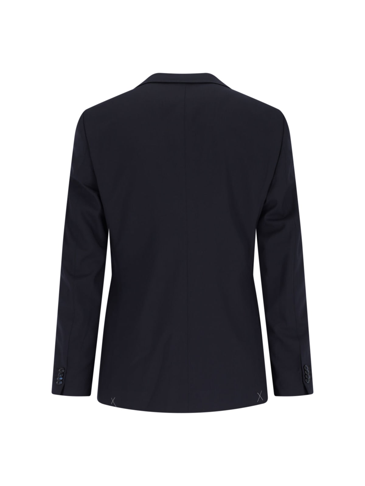 Giorgio Armani Navy Virgin Wool Tailored Suit In Blue