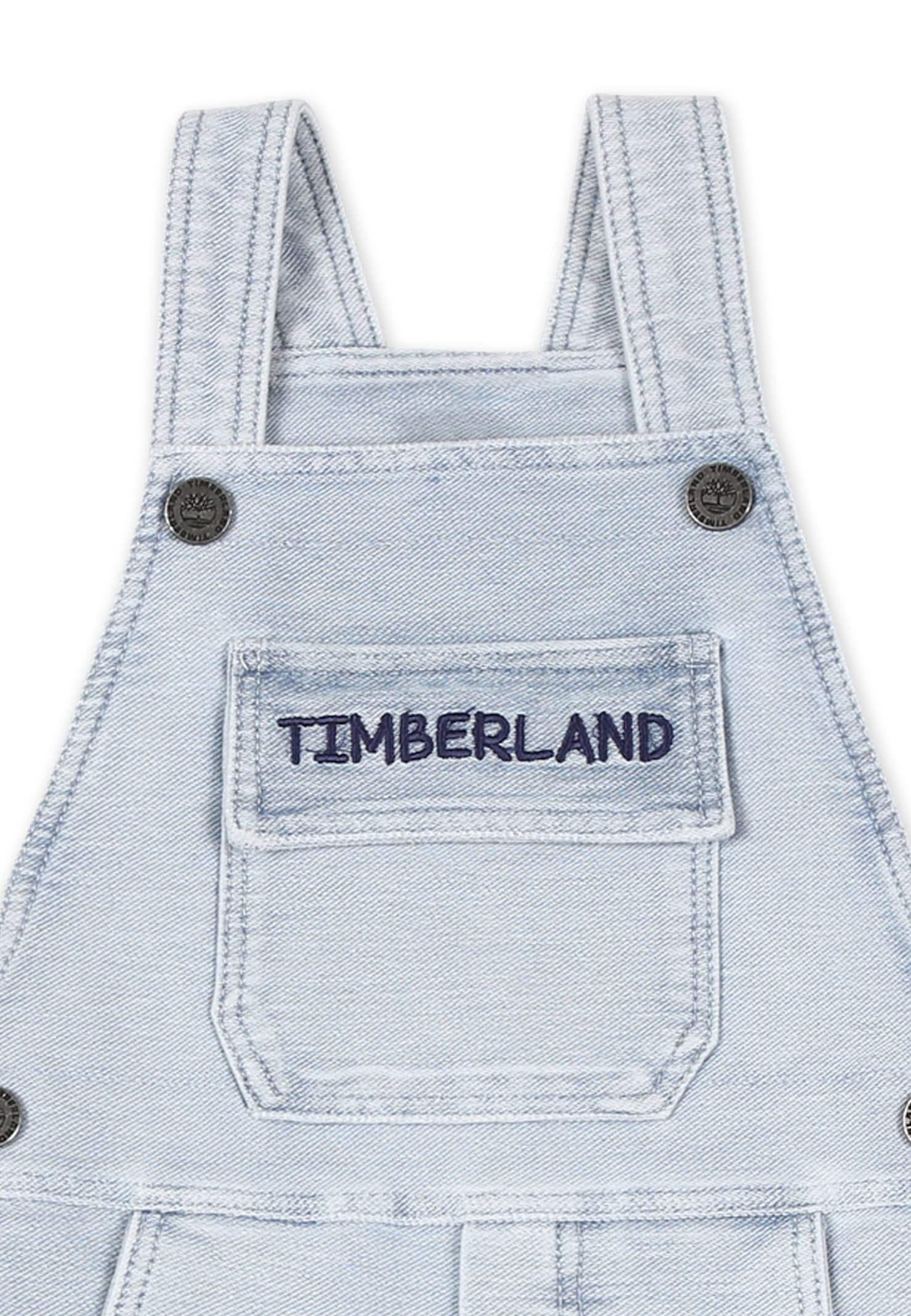 Timberland Denim Dungarees Pour Bébé Garçon Avec Logo In Denim