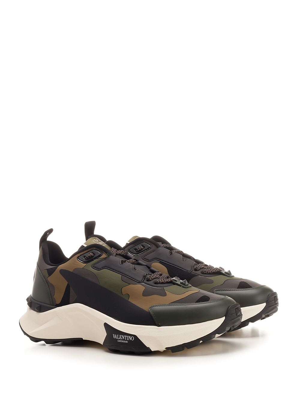 Shop Valentino Sneaker Low Top True Act Camouflage In Green