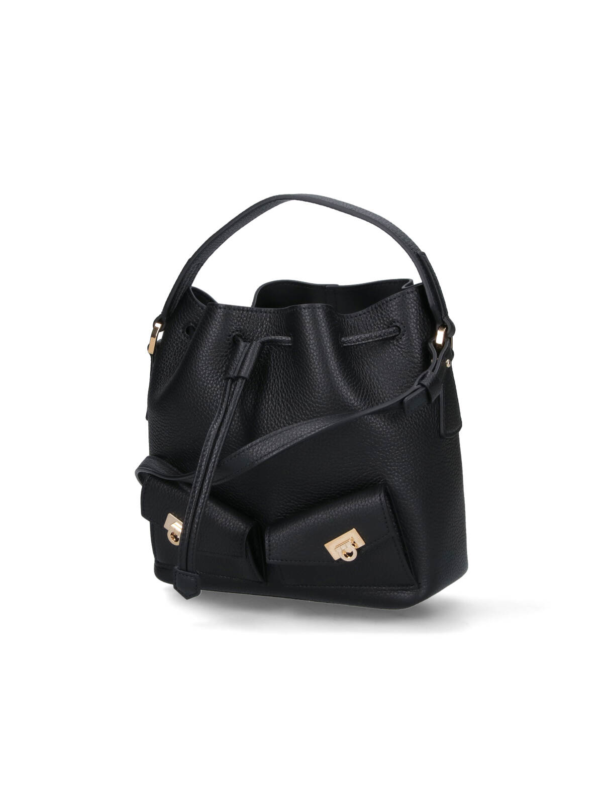 Ferragamo Hug Mini Bucket Bag In Black
