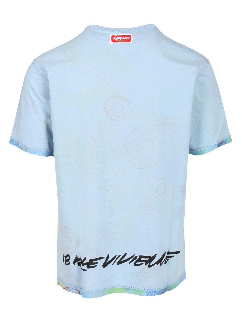 Kenzo Logo Printed Reversible Crewneck T-shirt In Blue