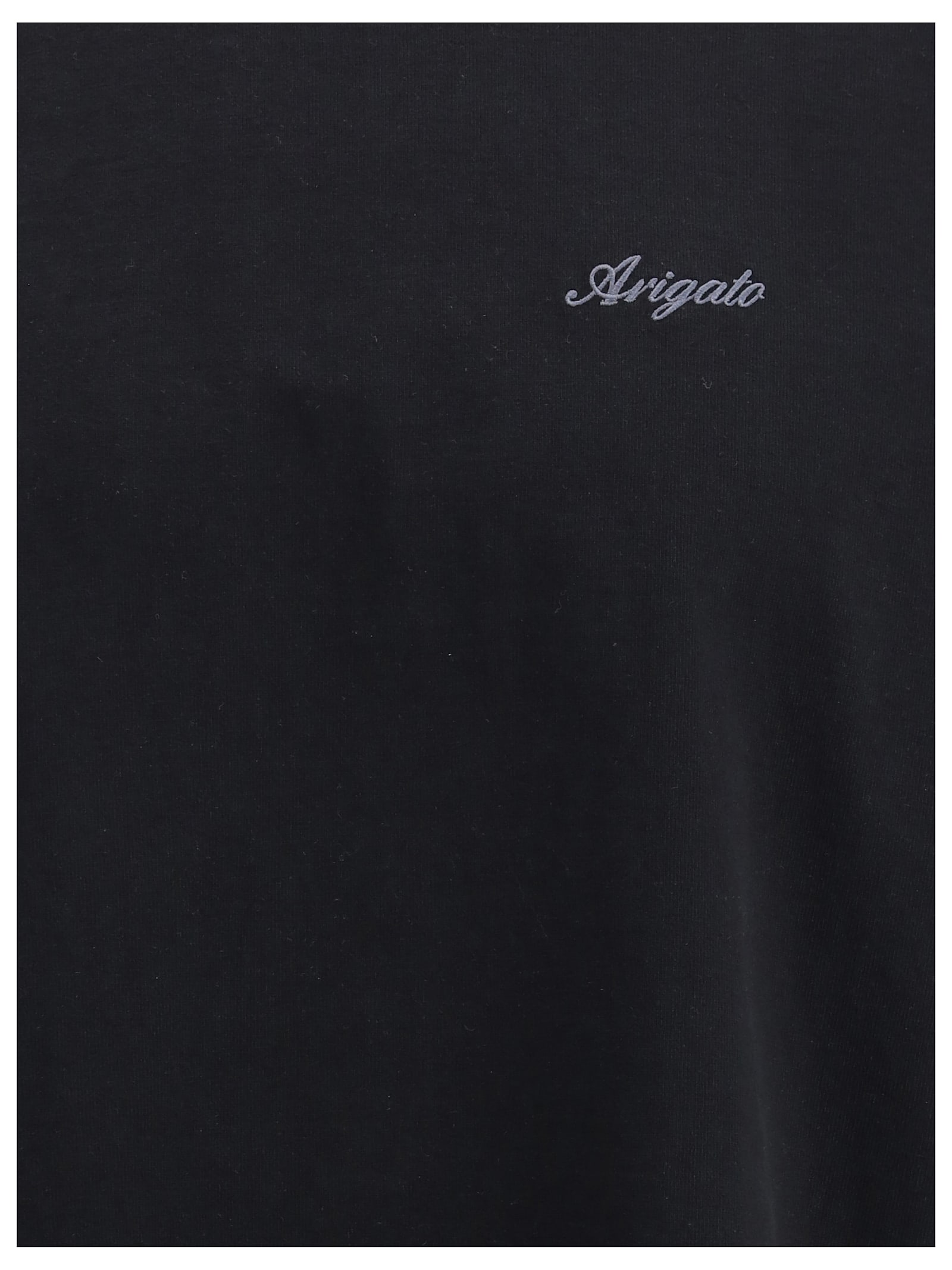 Axel Arigato Men Black T-shirt With Embroidered Lettering Logo On The Front In Cotton Man In Black