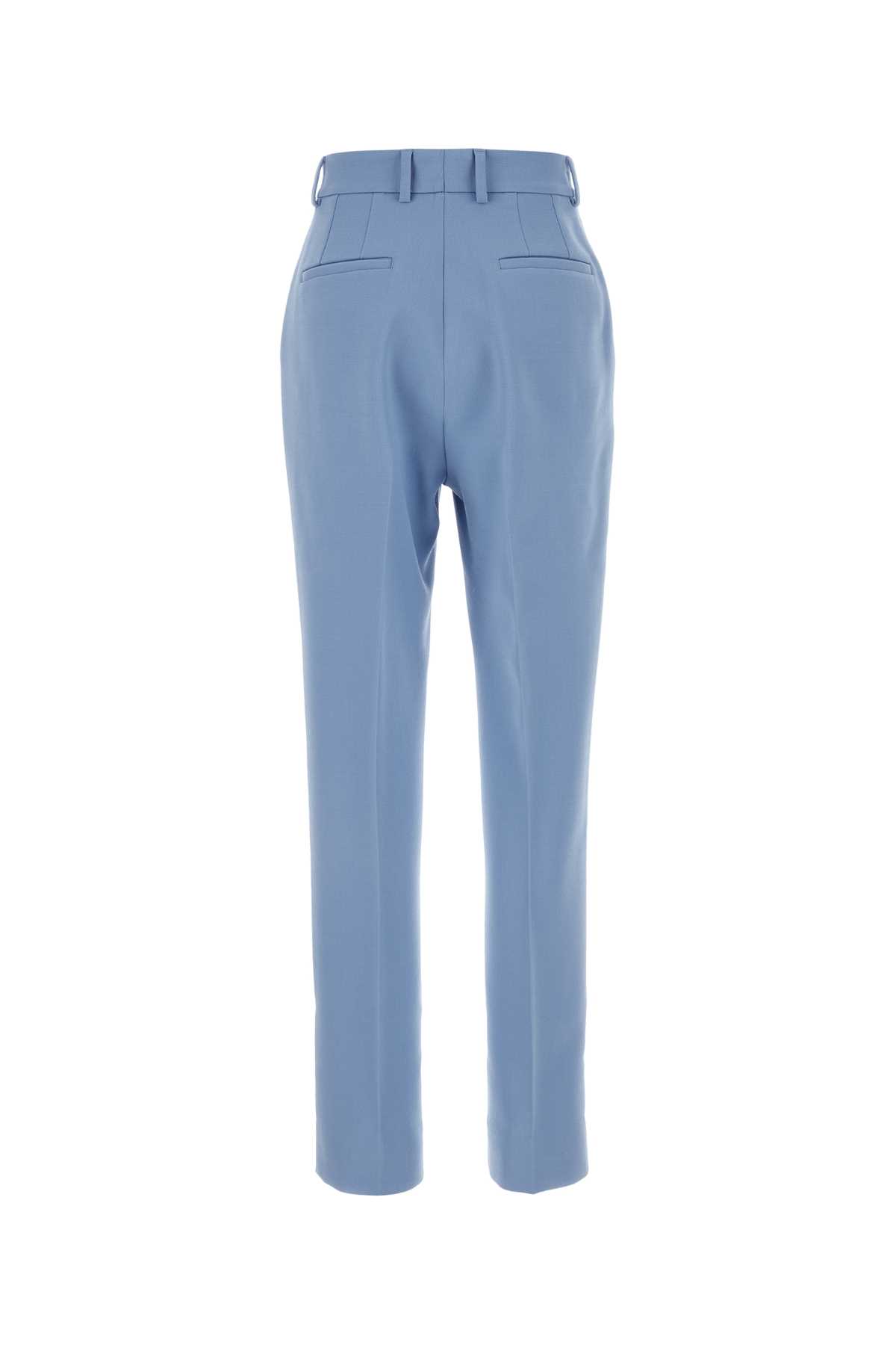 Shop Dolce & Gabbana Cerulean Blue Crepe Pant In Glicineviolachiari