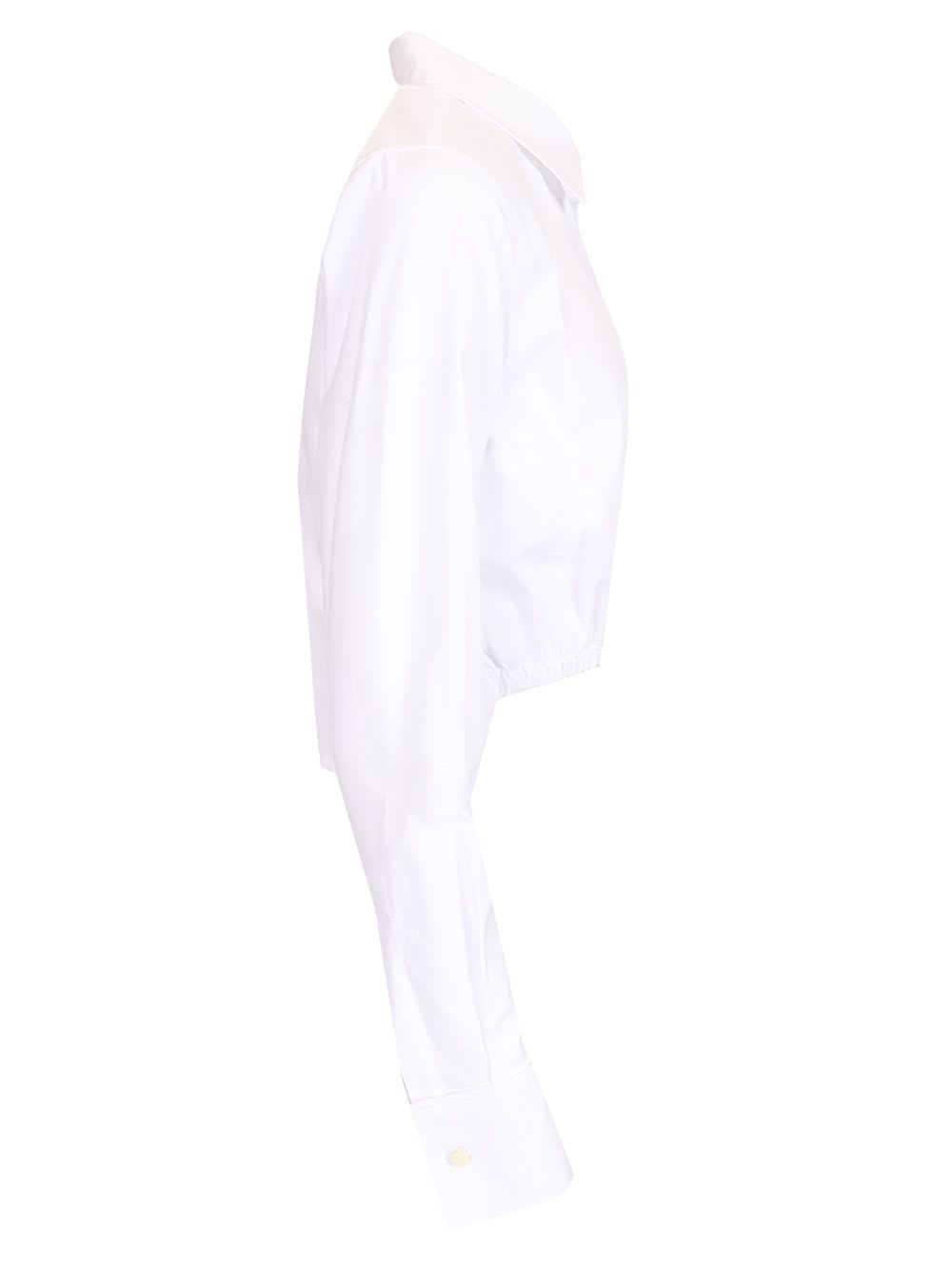 Max Mara Cotton Crop Shirt In White