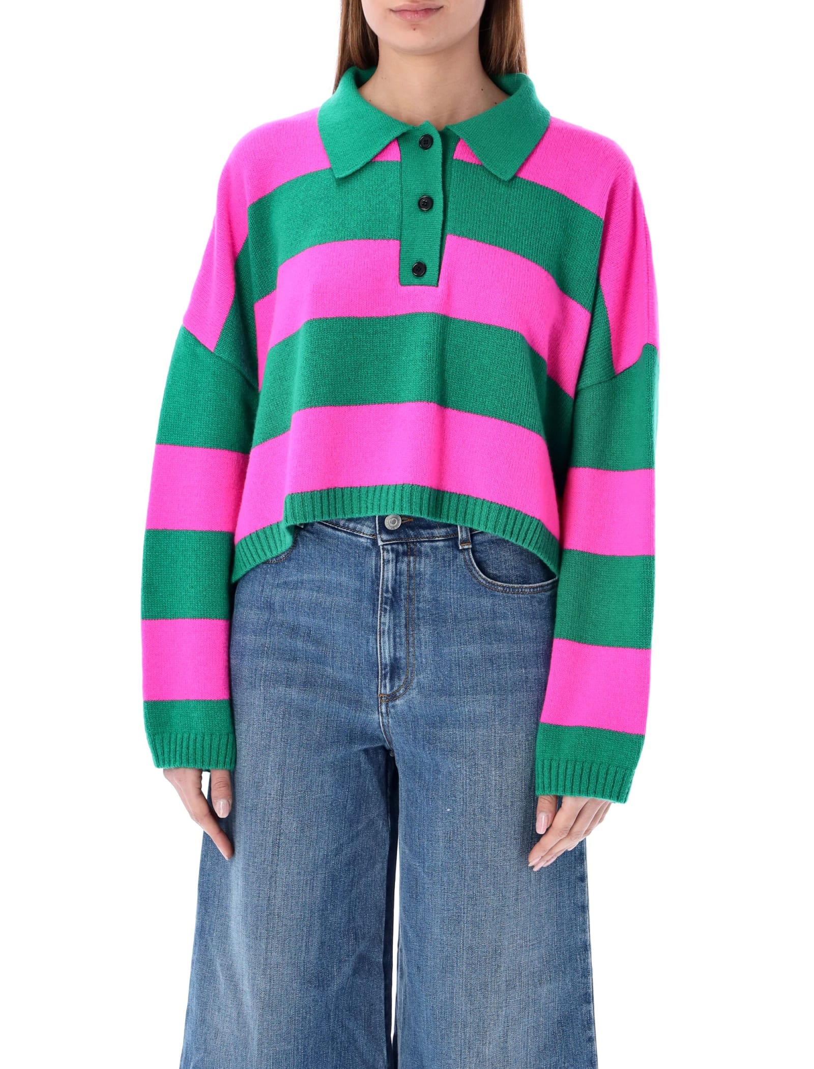 MSGM Striped Polo Sweater